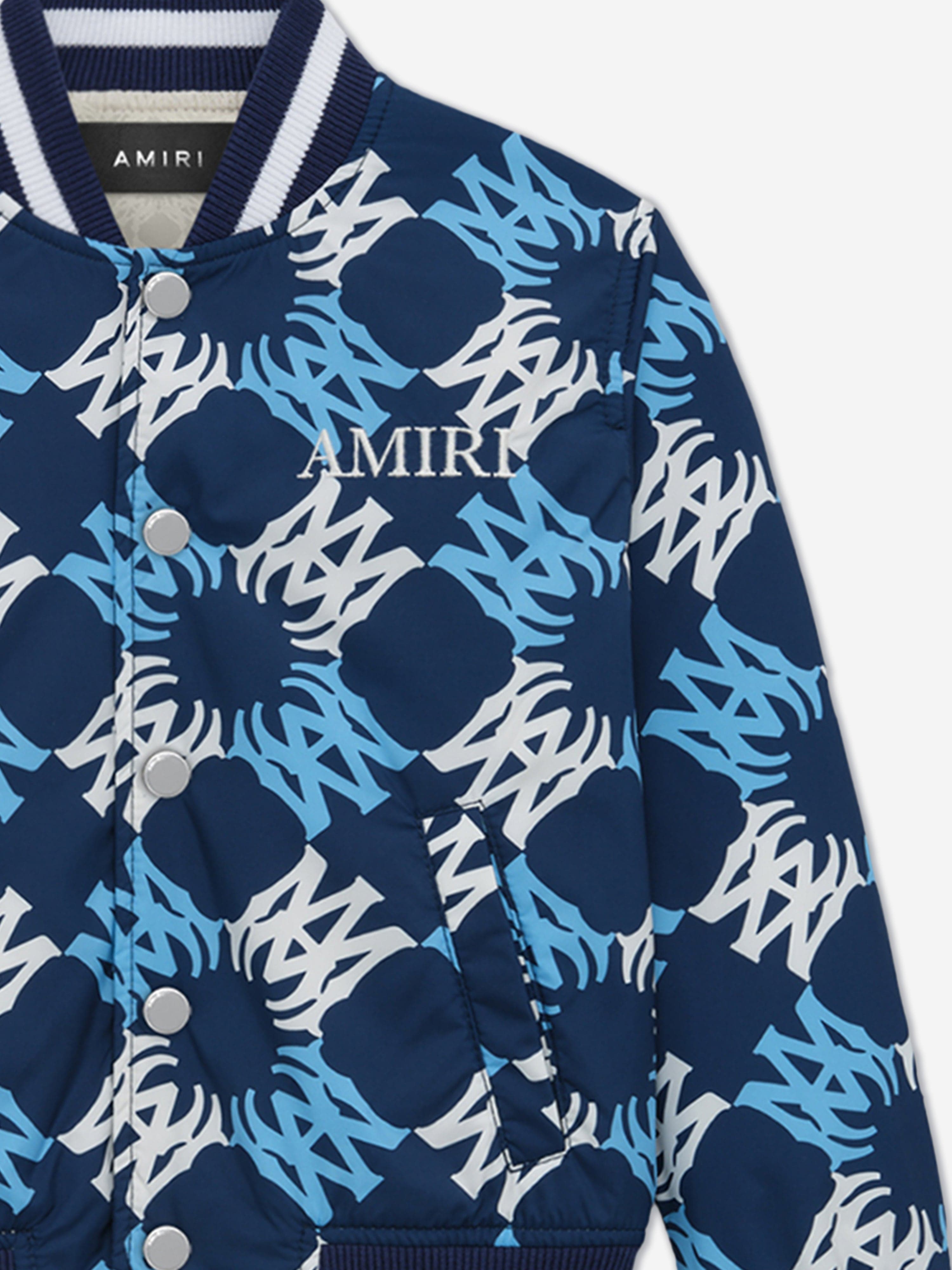 Amiri Kids MA Quad Bomber Jacket - Navy Blue Boys' Lightweight Jacket for School, Travel & Outdoor Activities