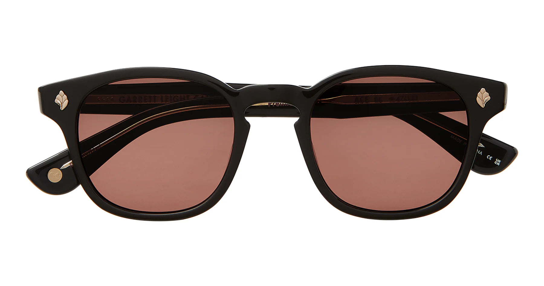 Garrett Leight Ace 2081 Black Rose Sunglasses - Classic Aviator Style for Men & Women - Perfect for Driving, Travel, and Outdoor Activities