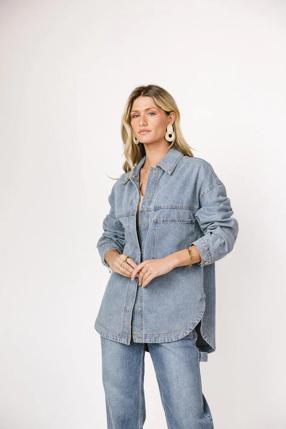Eloise Women's Blue Denim Jacket - Stylish Lightweight Jean Jacket for Casual Outfits & Layering | Perfect for Spring, Fall & Everyday Wear