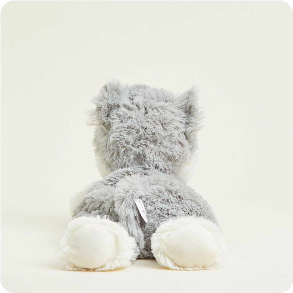 Gray Cat Plush Warmies - Soft & Cozy Microwavable Heating Pad for Pain Relief & Stress Relief - Perfect for Cuddling, Relaxation & Gifts