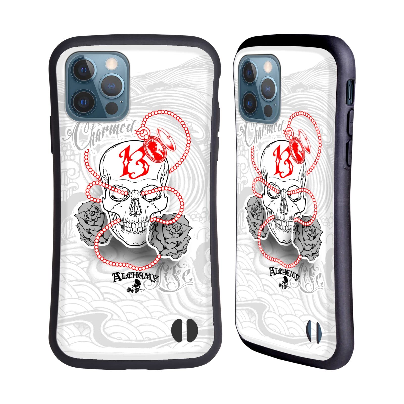 Alchemy Gothic Charmed Life Locket Skull Hybrid Case for iPhone 12/12 Pro | Officially Licensed by Head Case Designs | Perfect for Gothic Style & Everyday Protection