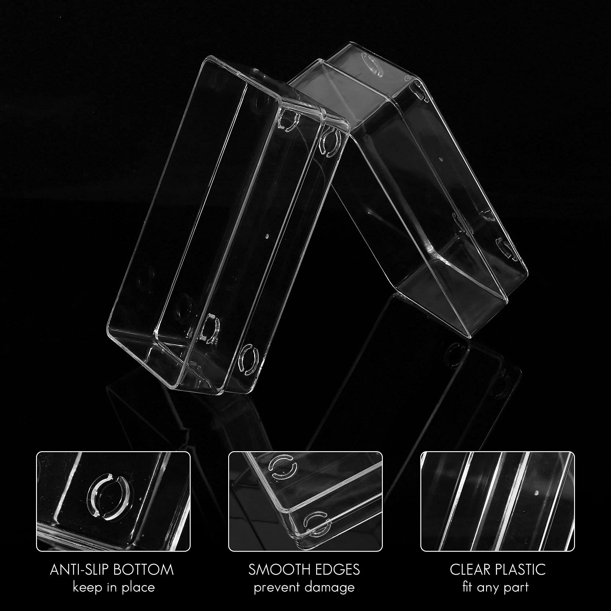 LotFancy Clear Plastic Drawer Organizers Set of 3 - 6