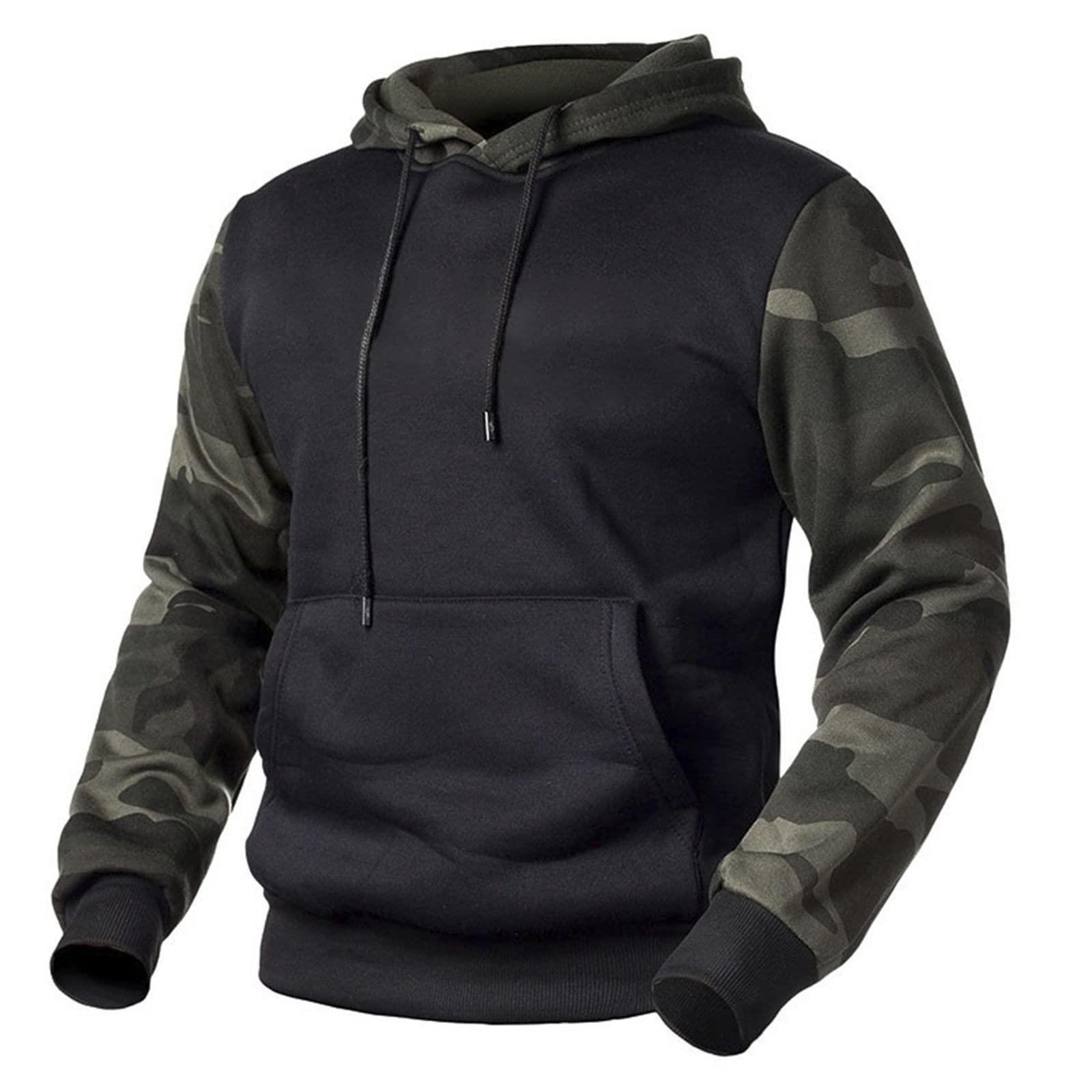 QOPO Men's Graphic Hooded Sweatshirt - Casual Pullover Hoodie with Drawstring for Streetwear & Lounge Wear | Perfect for Everyday Comfort & Urban Fashion