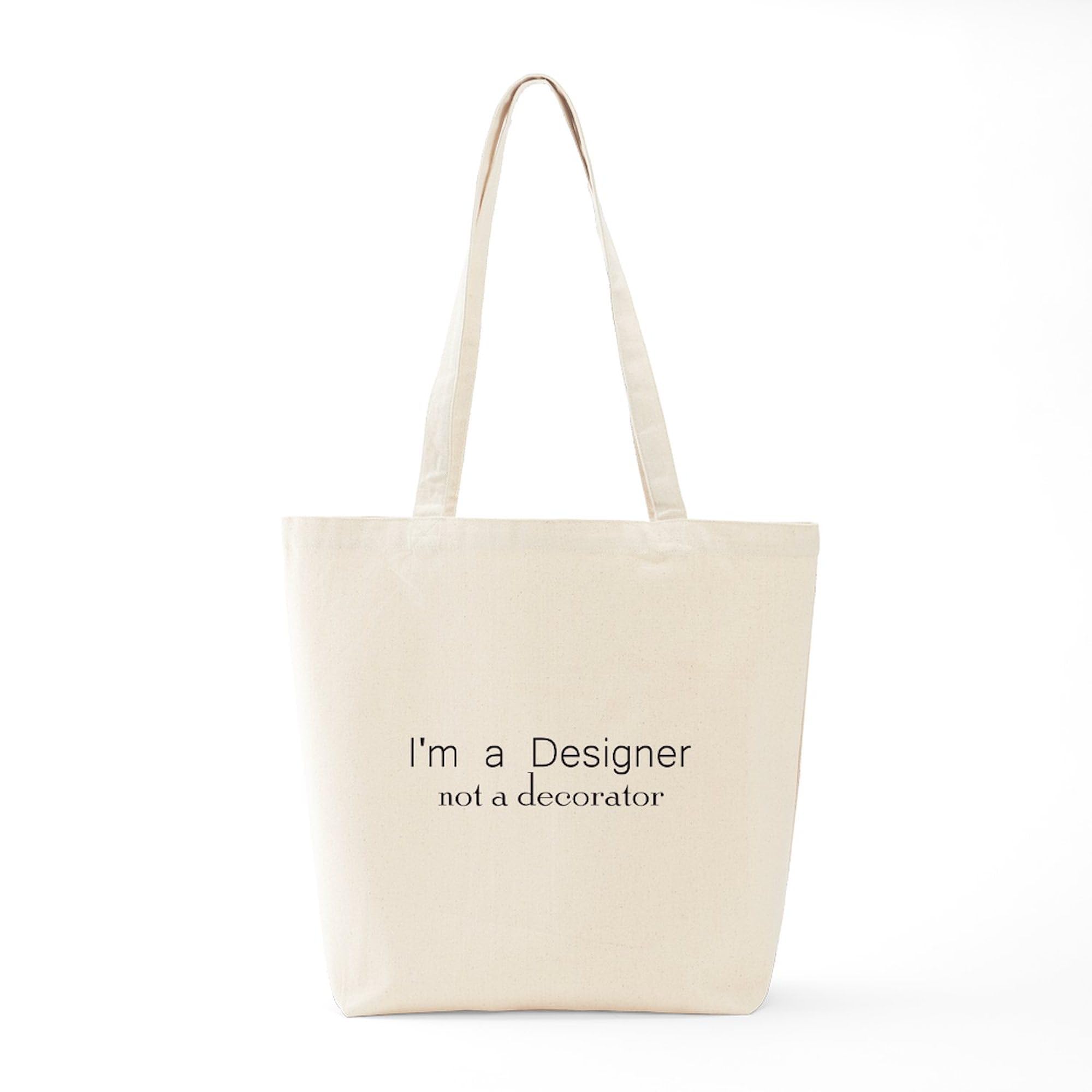 Designer Not A Decorator Tote Bag - Natural Canvas Reusable Shopping Bag for Groceries, Beach & Work | Eco-Friendly Cotton Tote with Long Handles