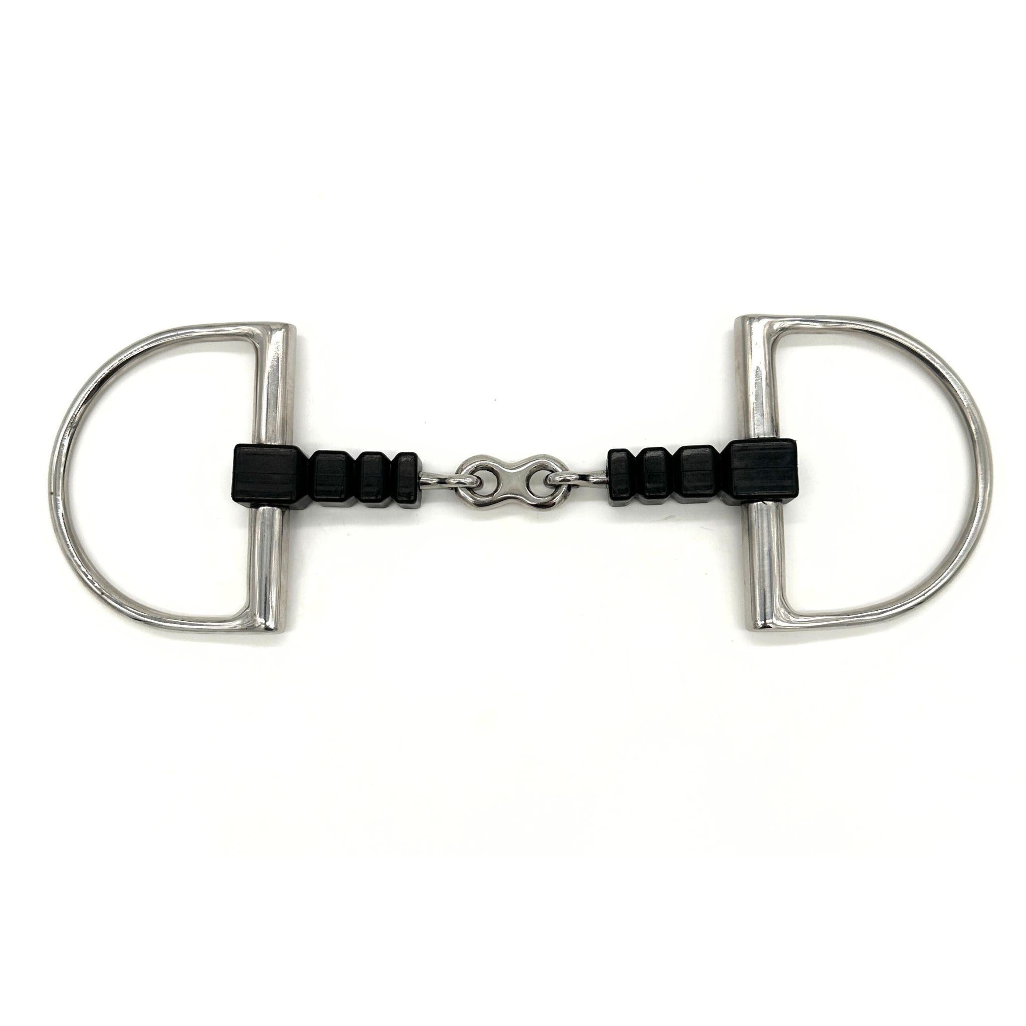 AJR Rubber Block With French Link Dee Bit - Durable Horse Bit for Training & Riding - Perfect for Dressage, Jumping & Trail Riding
