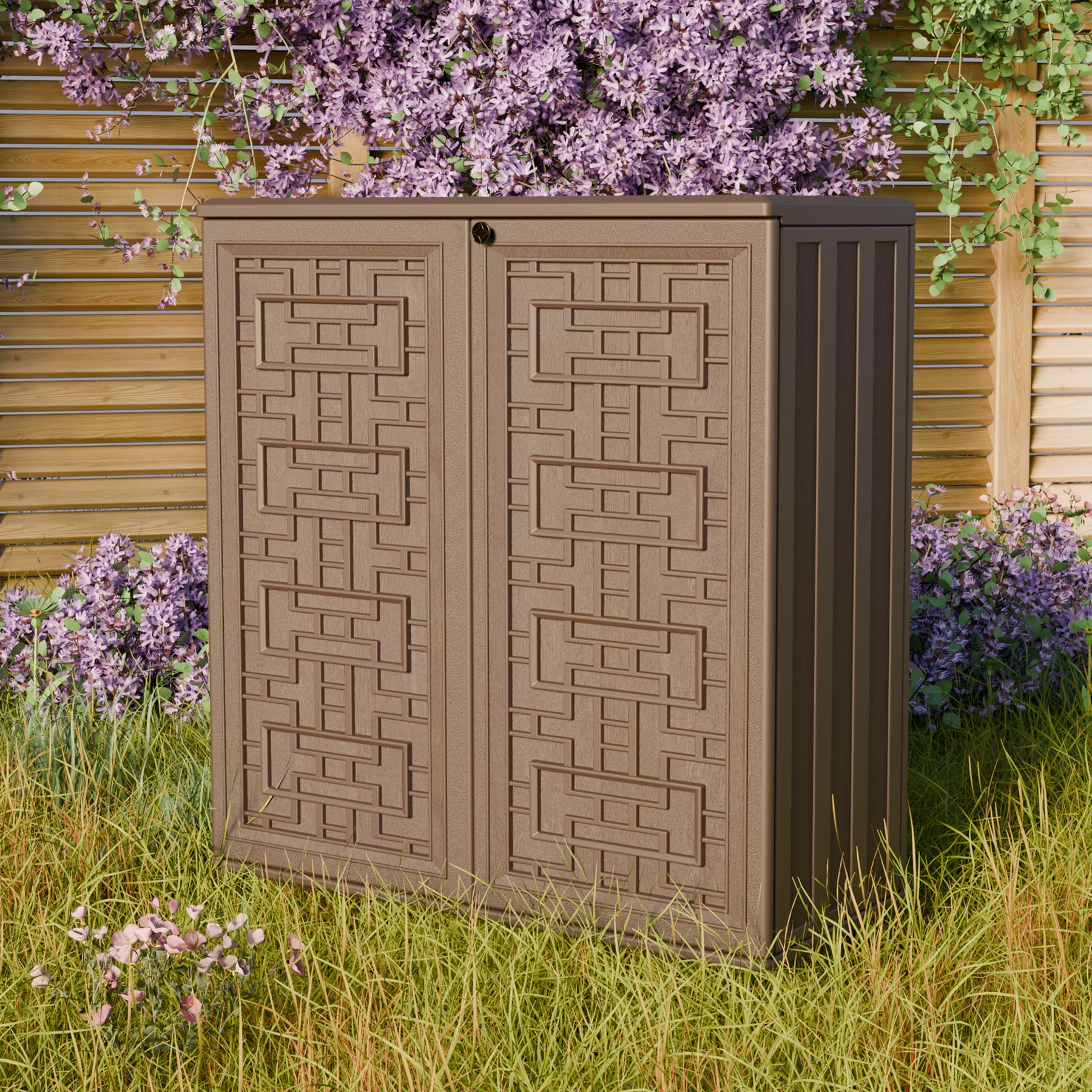 Waterproof Indoor Outdoor Storage Cabinet with 1 Shelf - 34.3
