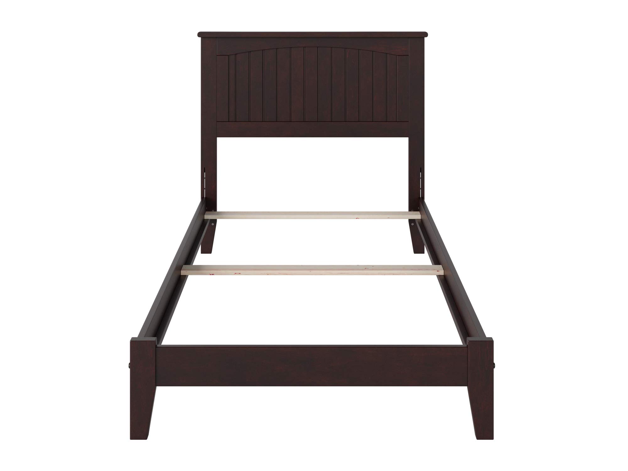 AFI Nantucket Twin Foundation Bed with USB Charger - Espresso Wood Finish, Modern Platform Bed Frame for Small Spaces, Kids Room & Guest Bedroom