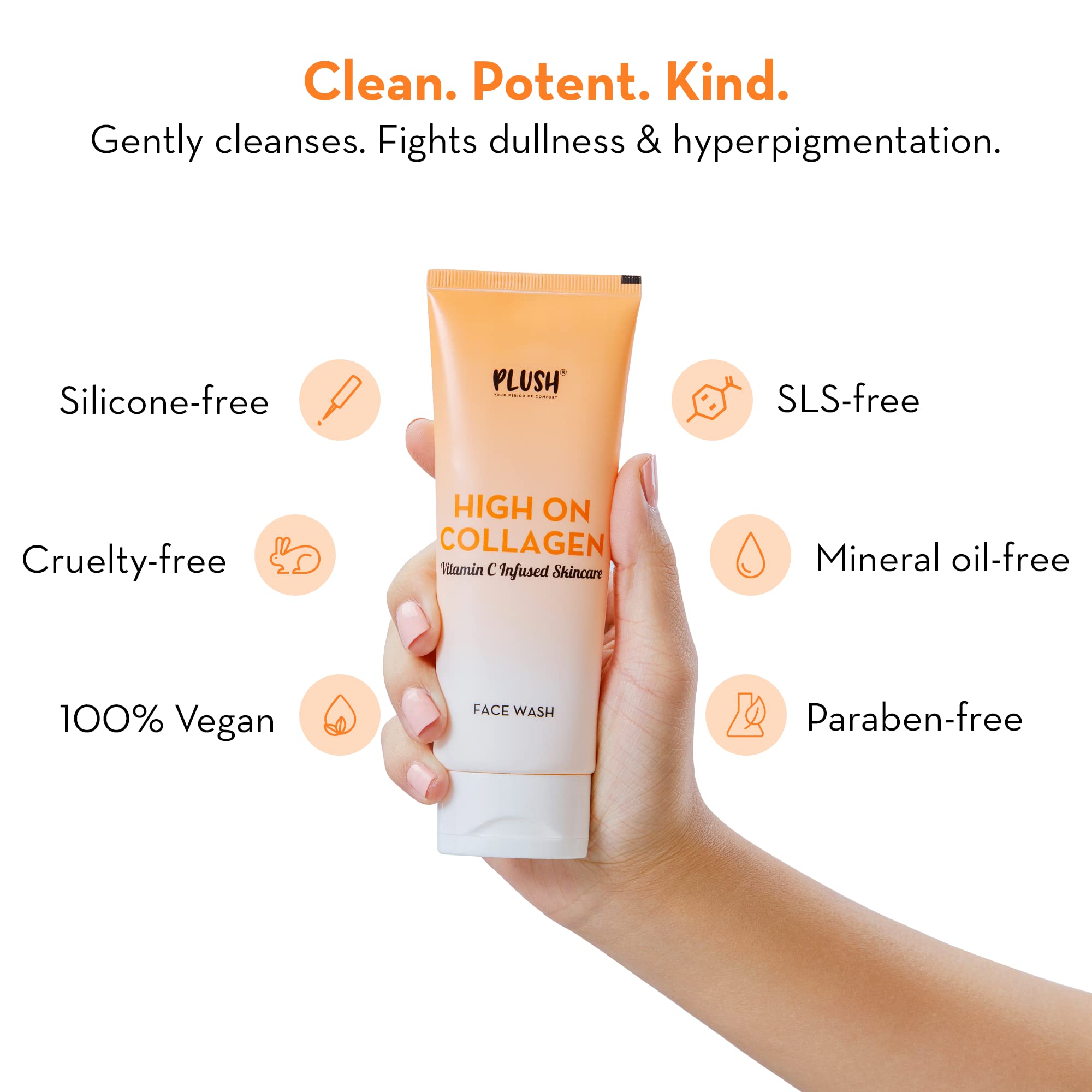 Niacinamide & Vitamin C Collagen Plush High Gentle Face Wash with Natural Exfoliating Beads - Fights Pigmentation, Dark Spots & Anti-Aging | Suitable for All Skin Types | 100ml | Perfect for Daily Skincare Routine & Sensitive Skin Care