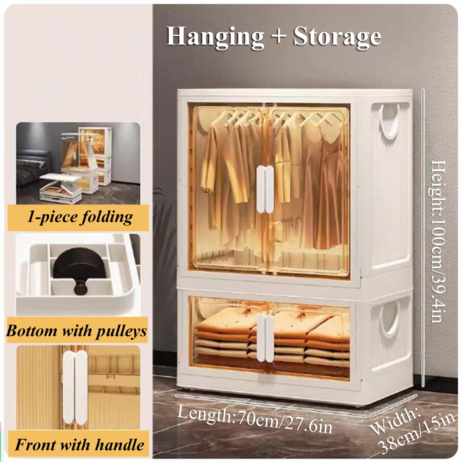 Large Stackable Storage Bins with Lids & Wheels for Home Organization