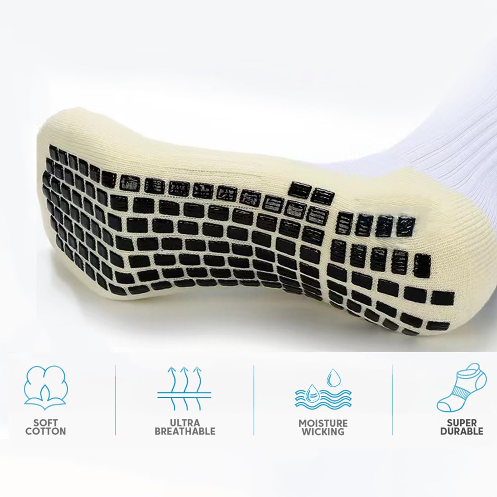 Non-Slip Grip Socks for Men - Anti Skid Athletic Soccer & Basketball Socks with Traction - Perfect for Indoor Sports, Workouts, and Gym Training