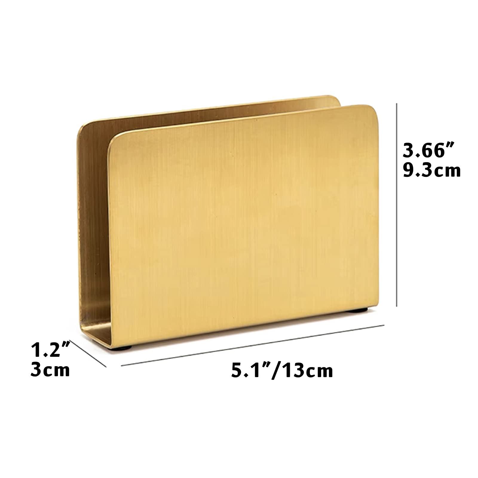 Gold Stainless Steel Napkin Holder - Freestanding Square Tissue Dispenser for Dining Table, Kitchen Countertop & Guest Towel - Elegant Tableware for Restaurants, Weddings & Home Decor