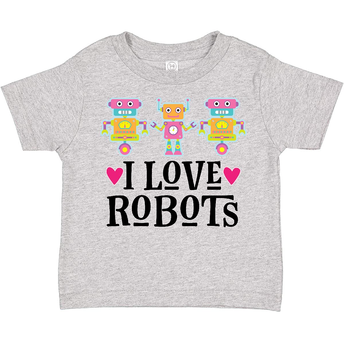 Inktastic I Love Robots Cute Robotics Toddler T-Shirt - Fun Graphic Tee for Kids, Boys & Girls | Perfect for Playdates, School & Robot-Themed Parties
