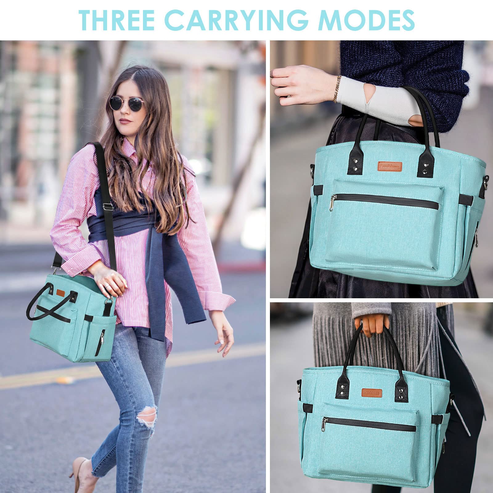 Insulated Lunch Bag for Women & Men - Adjustable Shoulder Strap, Large Portable Lunch Tote for Office, Work, Picnic & Beach | Reusable Cooler Lunch Box for Adults (Perfect for Meal Prep, Commuting & Outdoor Activities)
