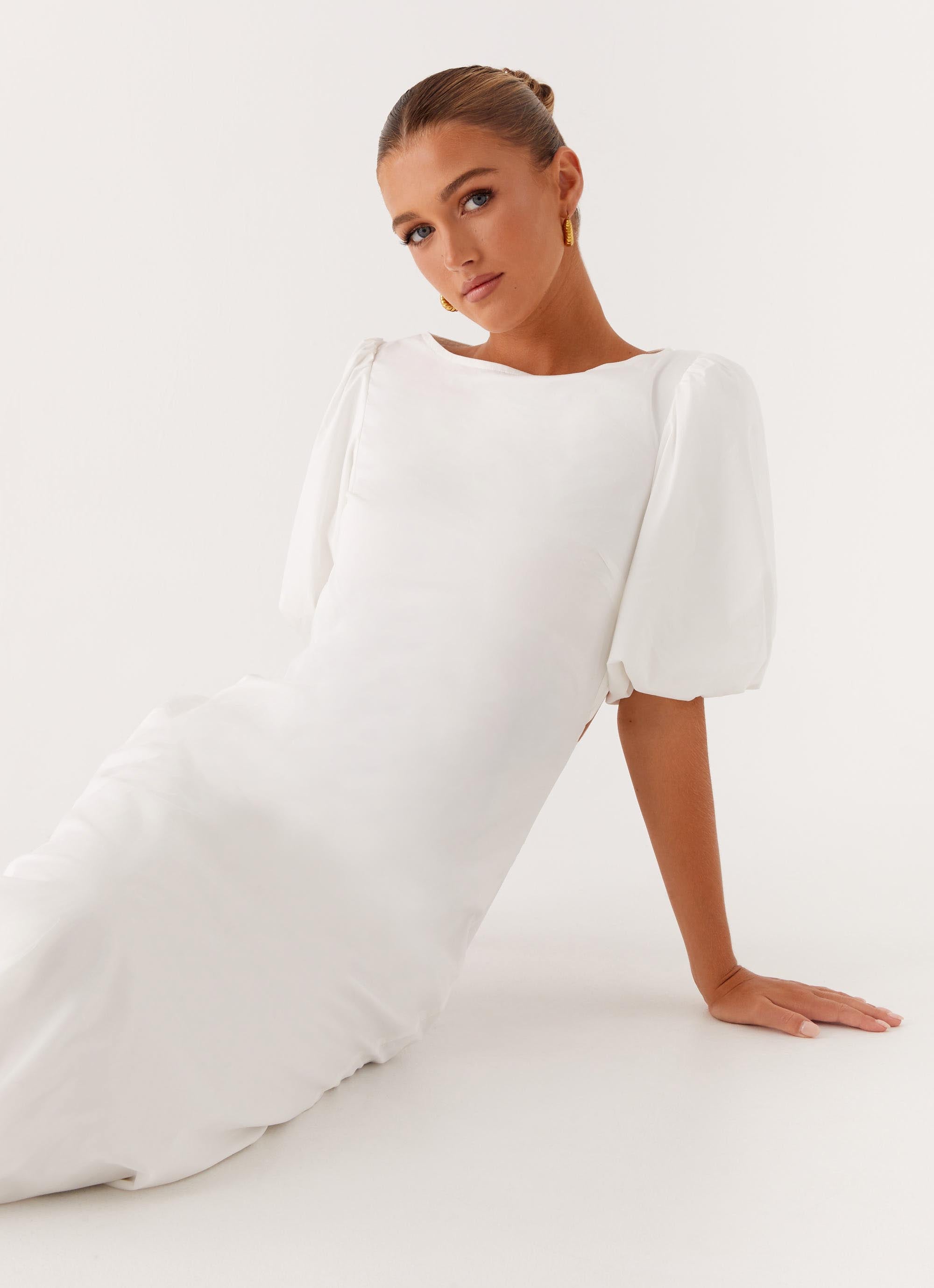 Judy Maxi Dress in White - Elegant Long Summer Dress for Women, Perfect for Beach, Vacation & Casual Outings
