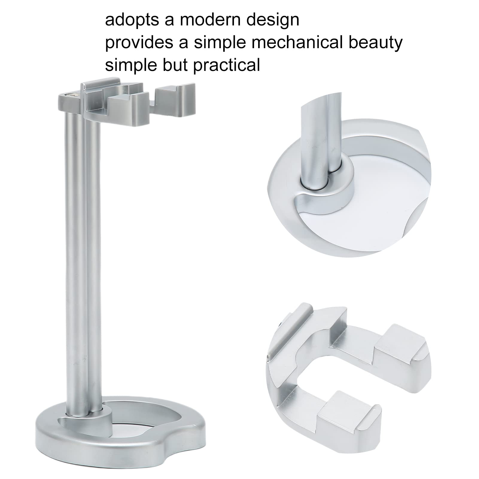 Stainless Steel Universal Razor Holder & Shaving Brush Stand - Durable Men's Shaving Accessory Organizer for Safety Razors | Perfect for Bathroom Countertop, Travel & Gift Giving