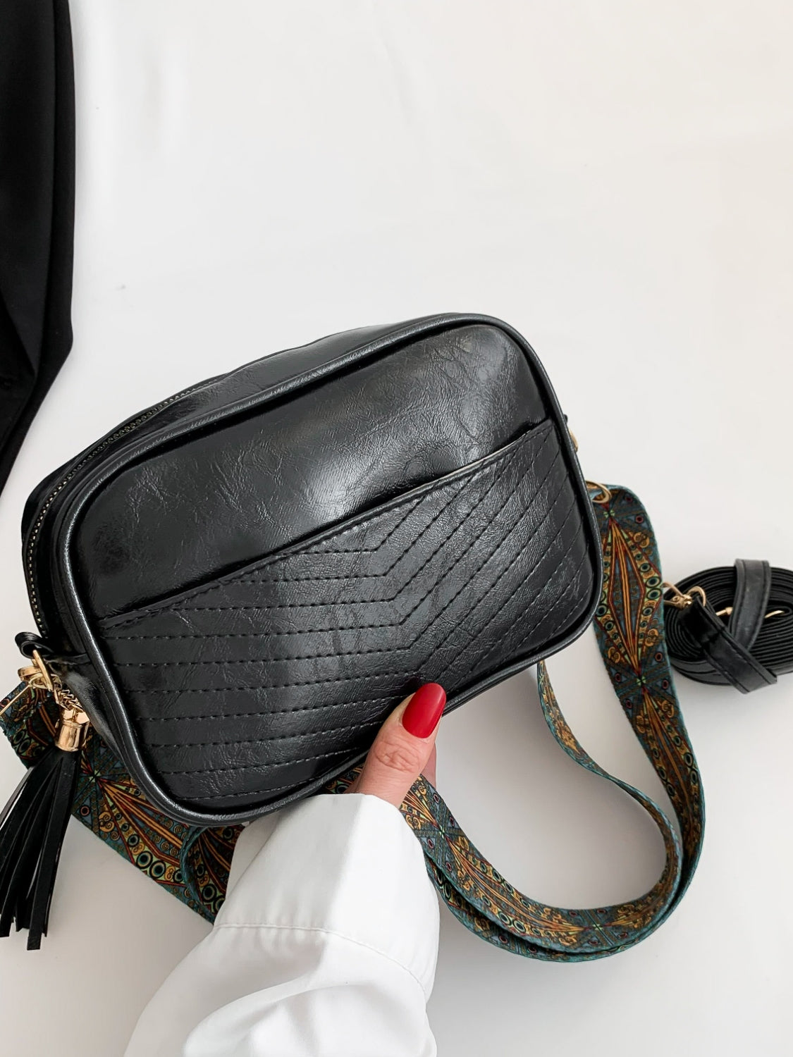 Stylish PU Leather Printed Strap Cassette Crossbody Bag for Women - Fashionable Shoulder Bag for Daily Use, Travel & Shopping