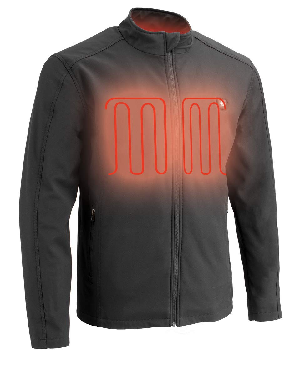 Nexgen Heat MPM11762SET Men's Grey Soft Shell Jacket with Zipper - Lightweight, Water-Resistant & Windproof for Outdoor Activities, Hiking & Casual Wear