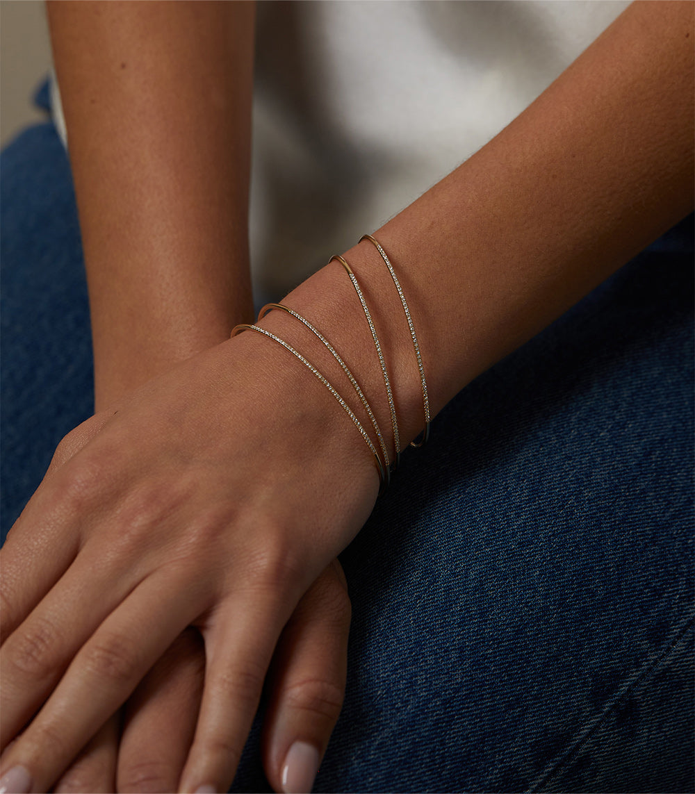 Exquisite Tiny Diamond Cuff Bracelet for Women - Elegant Minimalist Jewelry for Everyday Wear, Date Nights & Special Occasions