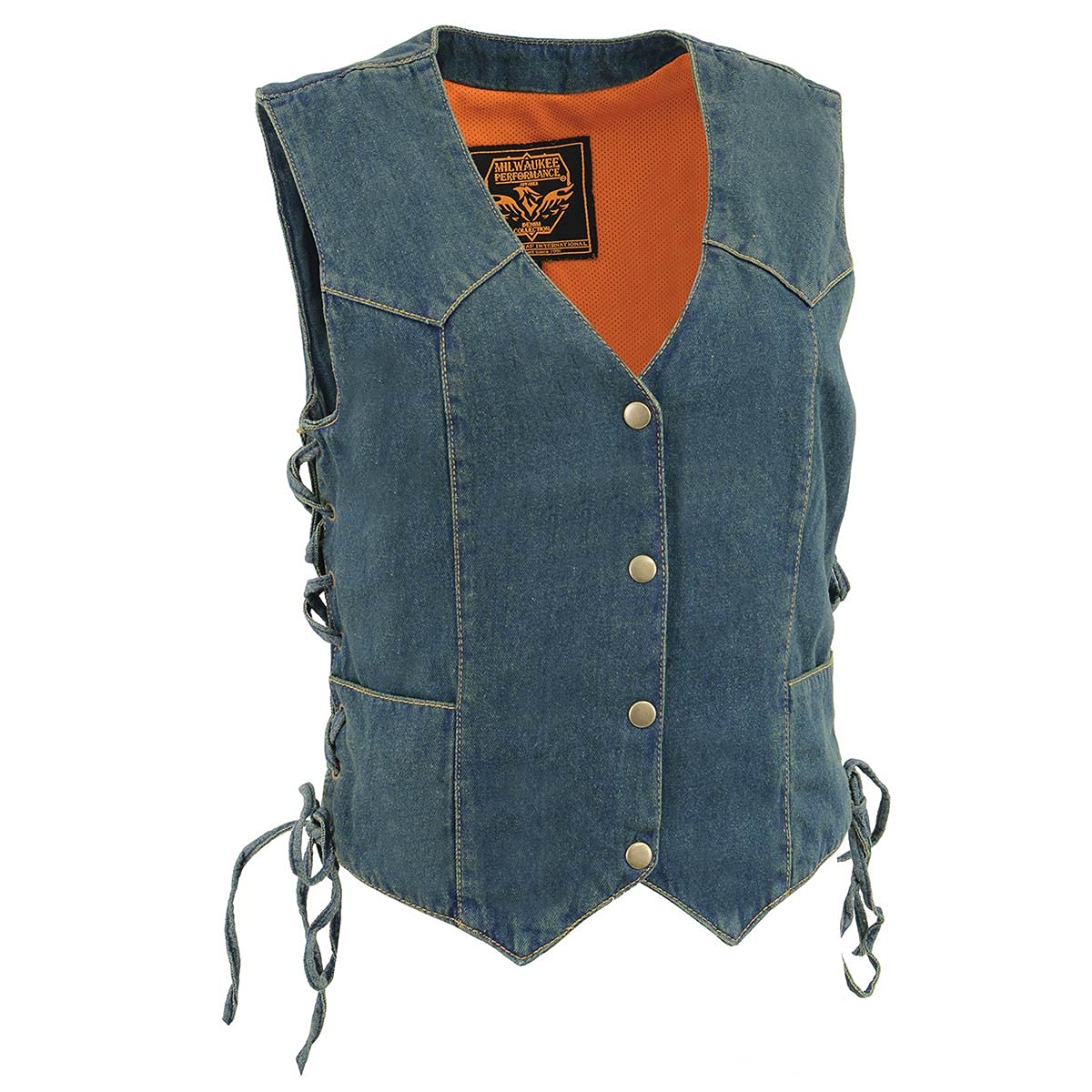 Milwaukee Leather Women's Premium Denim Motorcycle Vest for Bikers | MDL - Medium | Perfect for Harley Davidson Rides & Outdoor Adventures