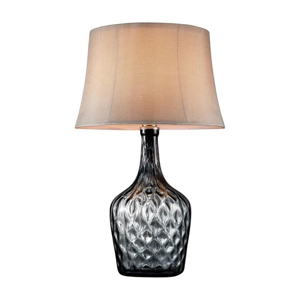 Furniture of America Bellevue Modern Glass Hand Blown Table Lamp - Gray Contemporary Lighting for Living Room, Bedroom & Office Decor