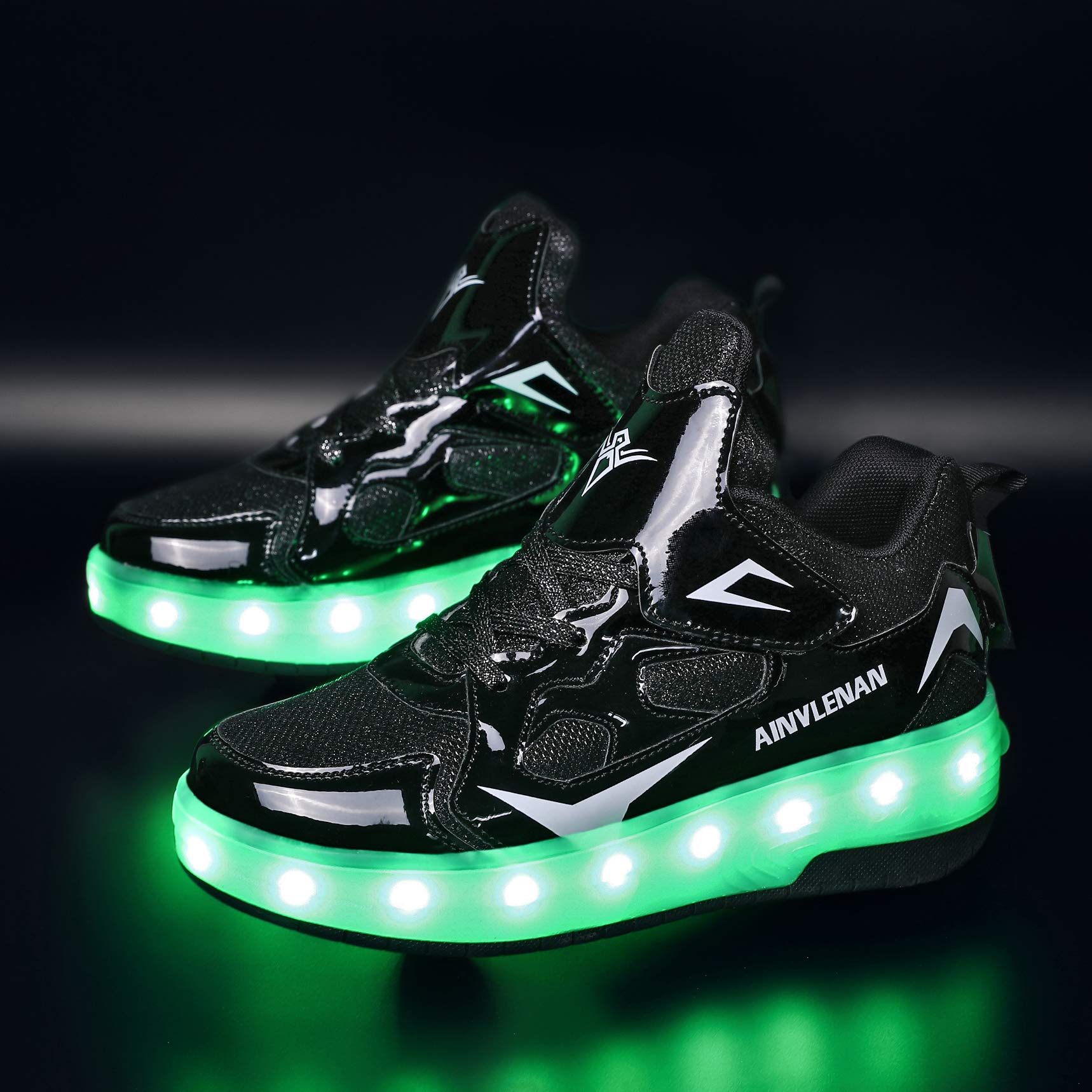 Ylllu Kids LED USB Rechargeable Roller Skate Shoes with Light Up Wheels - Adjustable Light Up Sneakers for Boys & Girls - Perfect for Indoor & Outdoor Play, Birthday Gifts, and Night Skating Fun