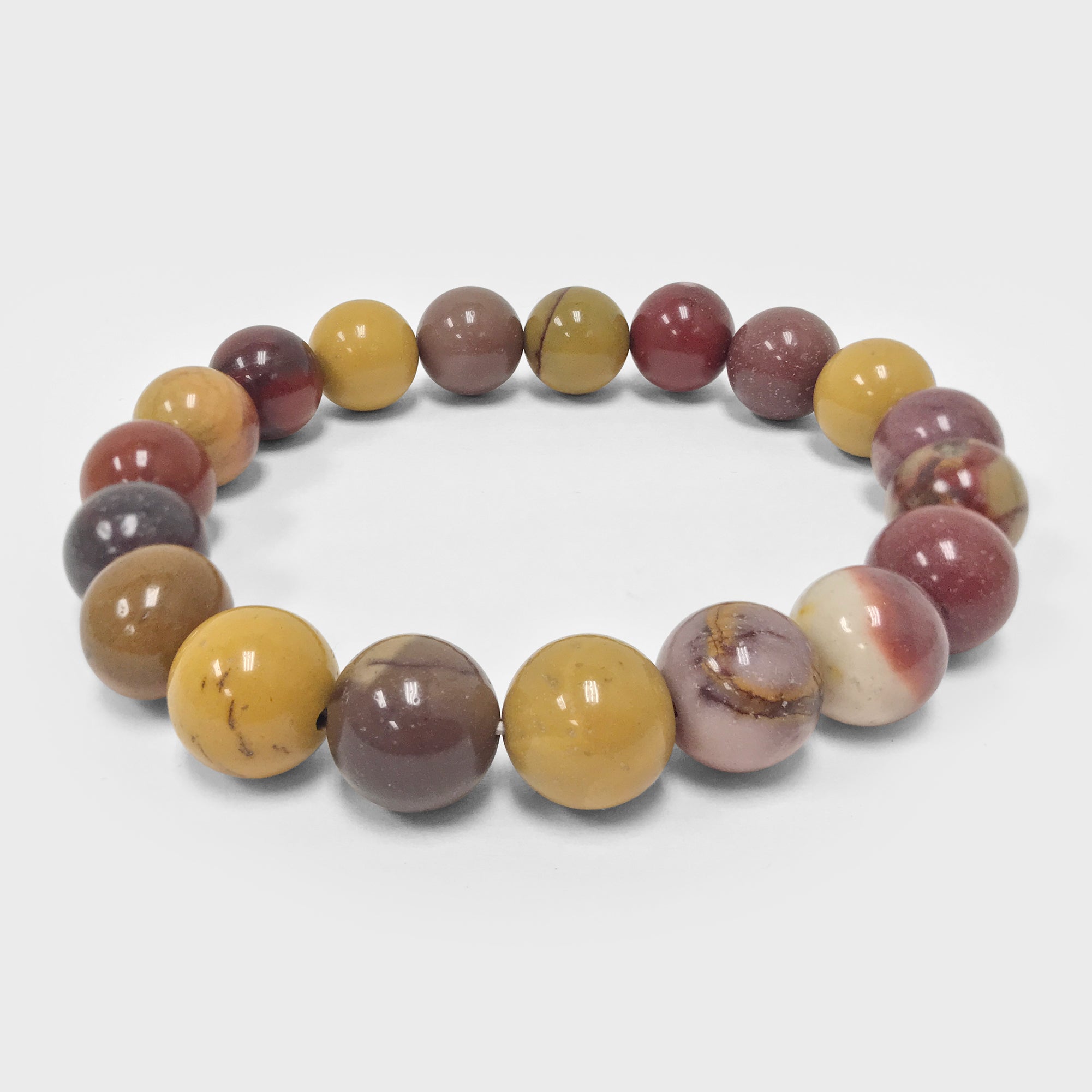 10mm Mookaite Gemstone Round Bead Stretch Bracelet - Handmade Unisex Healing Crystal Jewelry for Meditation, Yoga & Positive Energy