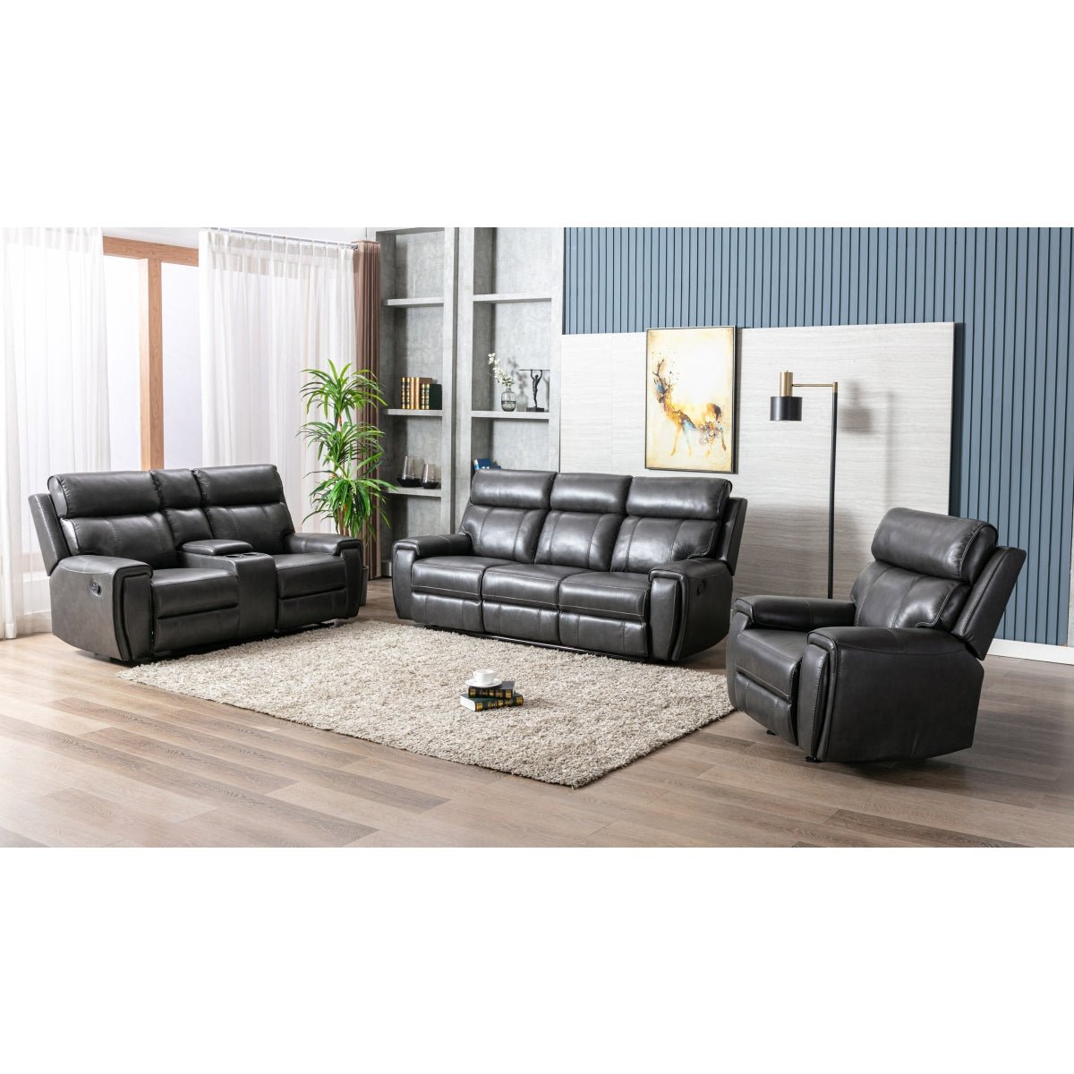 Carnegie Reclining Loveseat - Modern Fabric Recliner Sofa for Living Room, Small Space & Home Theater | Comfortable Two-Seater with Cup Holders