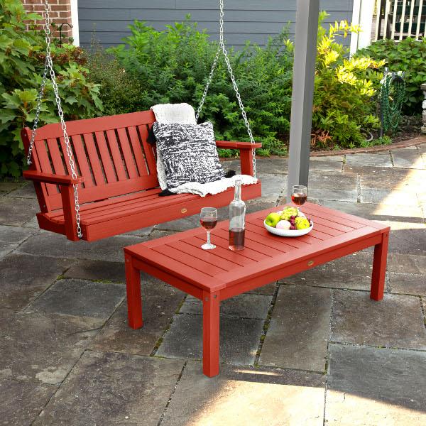Lehigh 4ft Swing and Coffee Table - Versatile Indoor/Outdoor Furniture for Patio, Living Room, or Office Use