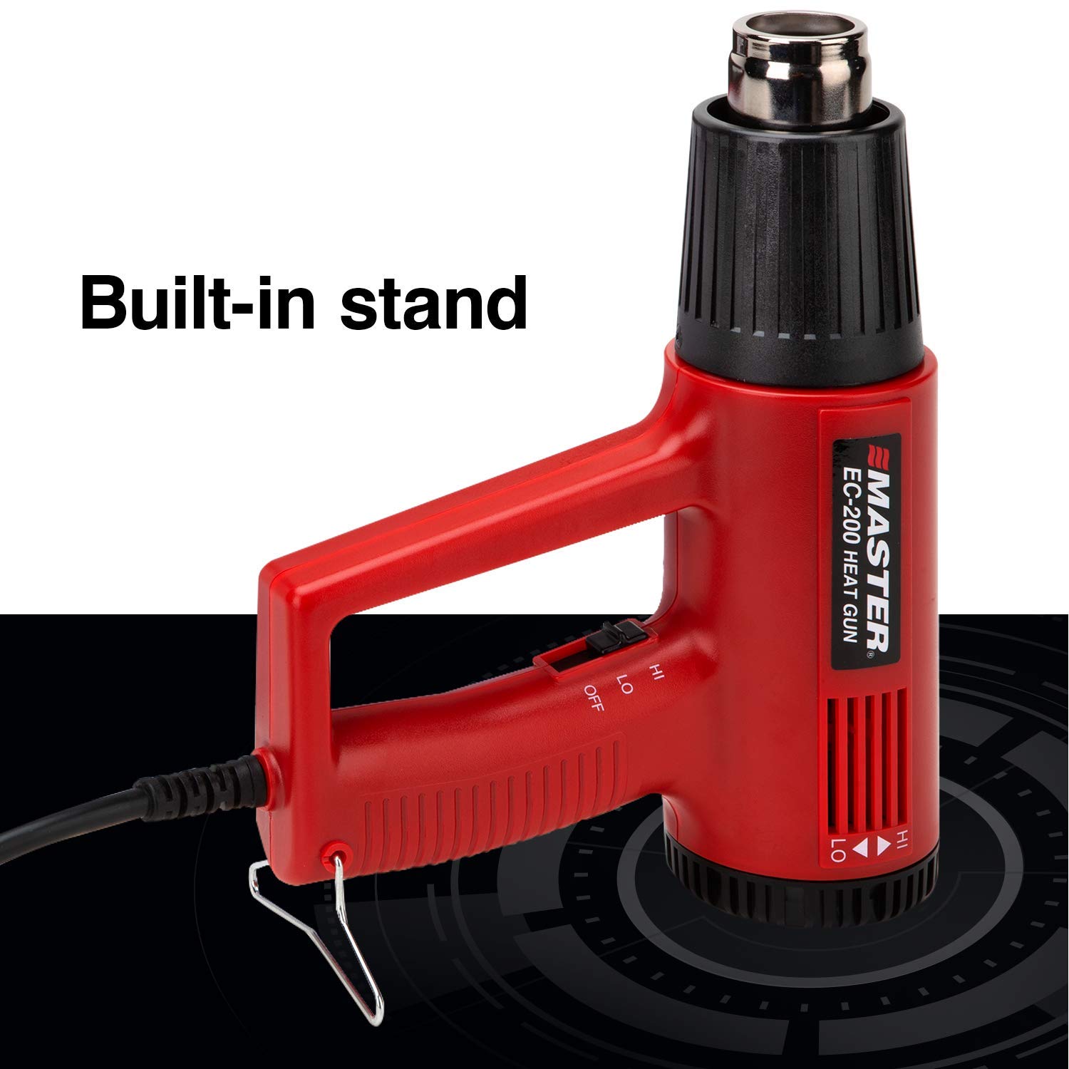 Master Appliance EC-200 Variable Temperature Heat Gun 120V, 10 Amps, 1200W Hot Air Gun for Shrink Wrap, Wire Connectors, Shrink Tubing, Crafts & Paint Stripping - Perfect for DIY Projects, Home Repairs and Professional Use