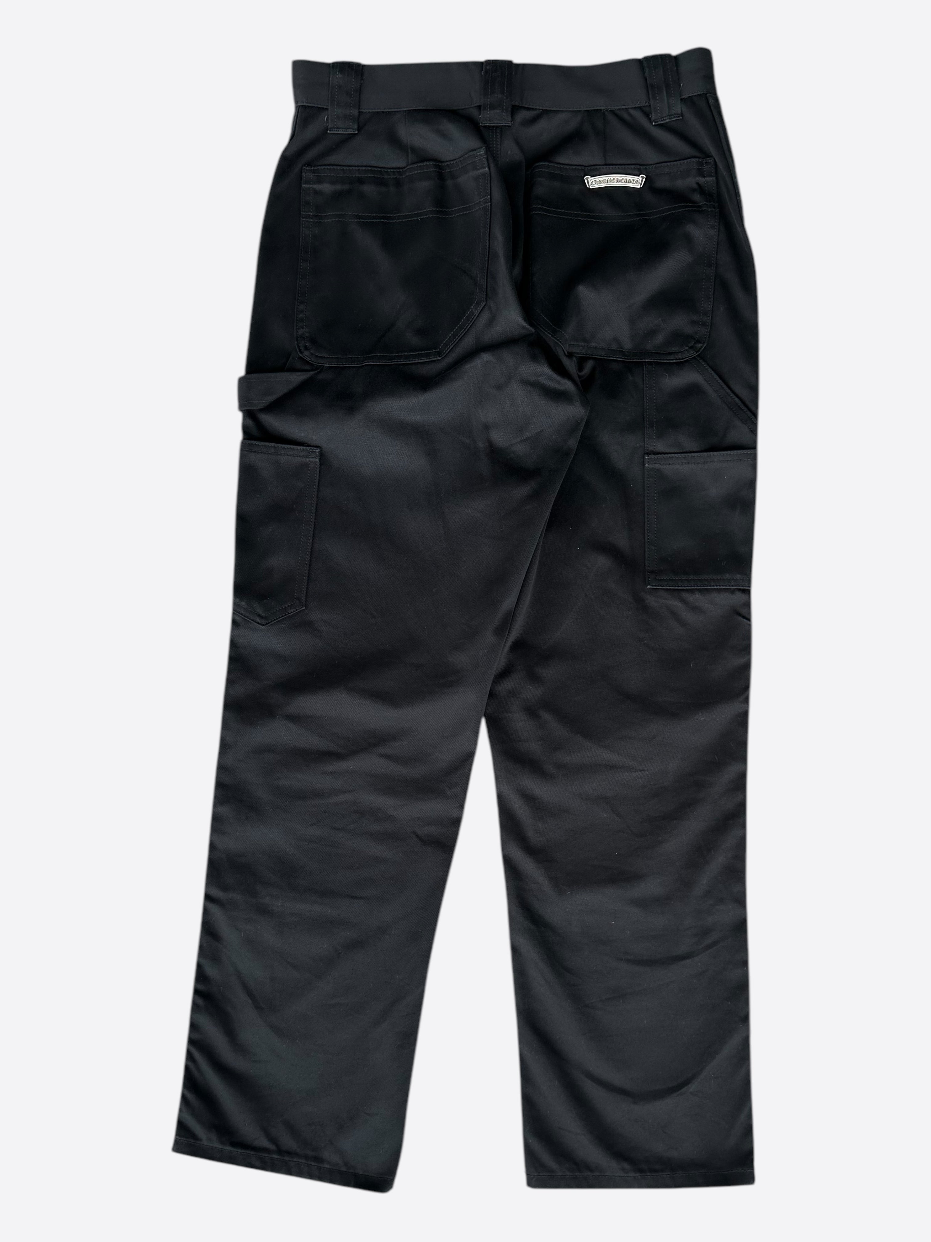 Chrome Hearts Black Carpenter Pants for Men - Heavy Duty Workwear with Multiple Pockets | Perfect for Construction, Carpentry & Outdoor Activities