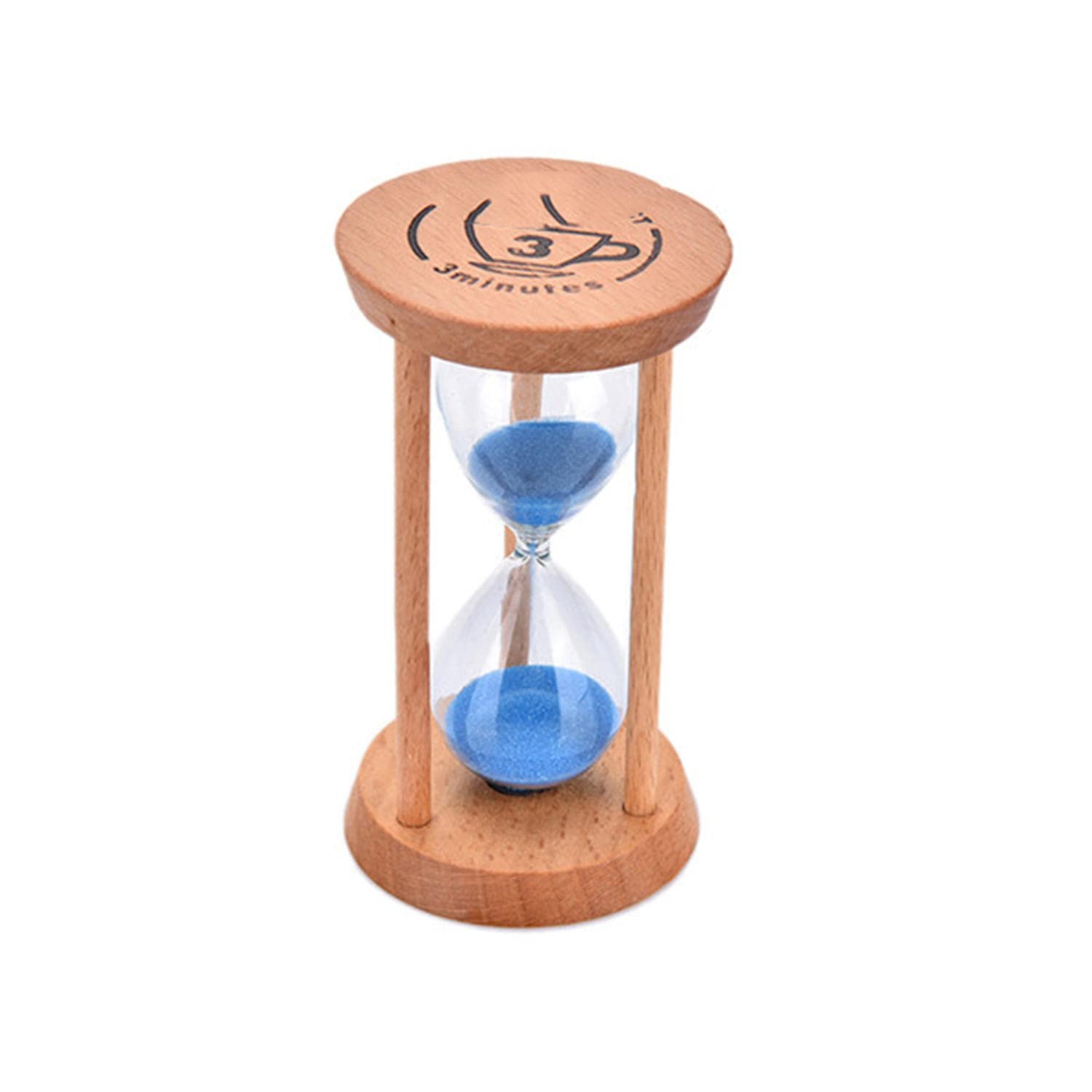3 Minute Wooden Hourglass Sand Timer - Vintage Kitchen Decor, Office Desk Clock, Meditation Timer, Gift for Home & Office Use