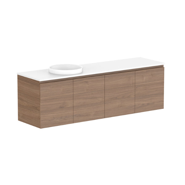 ADP Glacier Lite All Door Twin Vanity with Solid Surface Top - Modern Bathroom Vanity Set with Sink for Home & Apartment Renovation