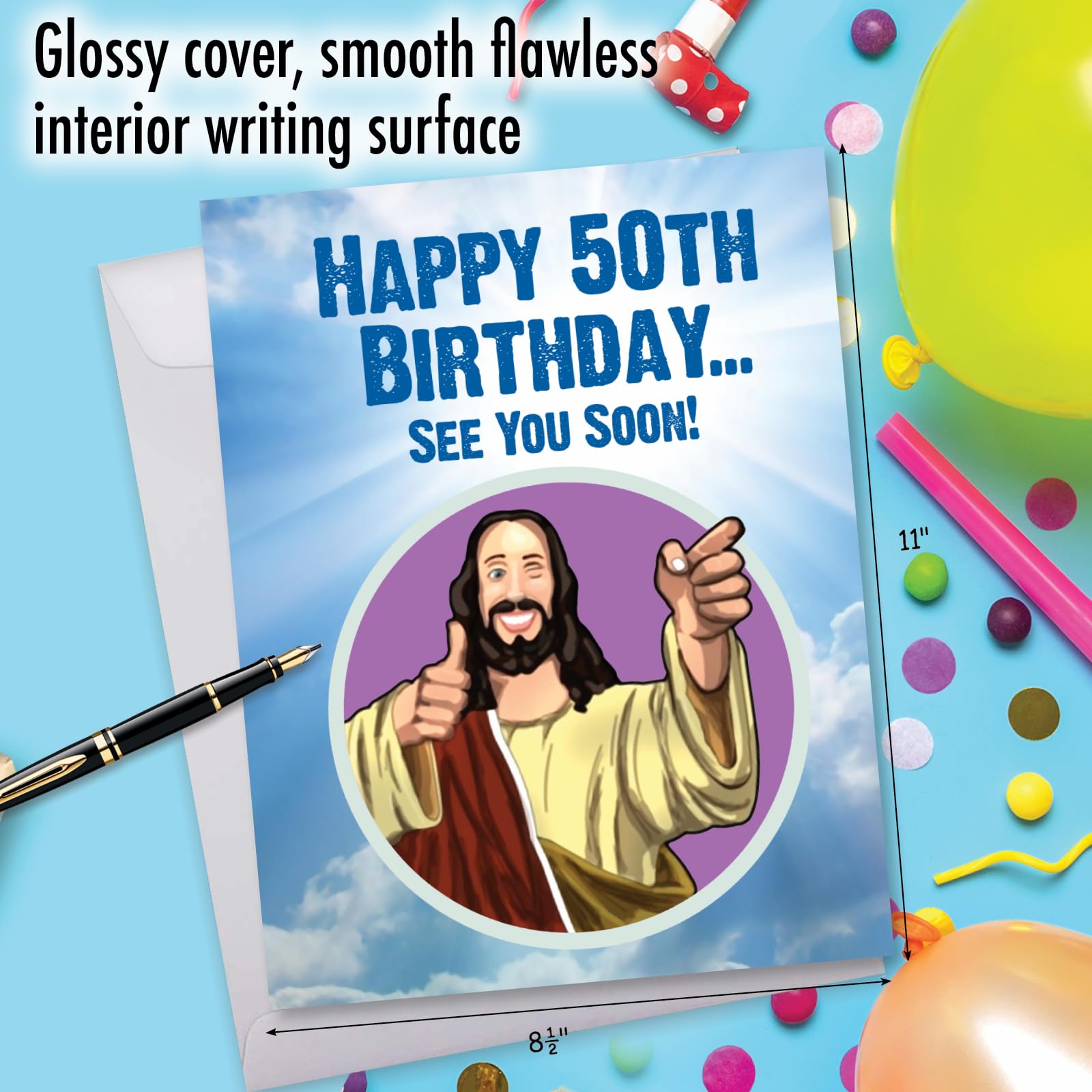 Funny 50th Birthday Card for Men & Women - 8.5 x 11 Inch Humorous Milestone Greeting Card - Perfect for 50th Birthday Parties, Gifts & Celebrations - NobleWorks J9065MBG