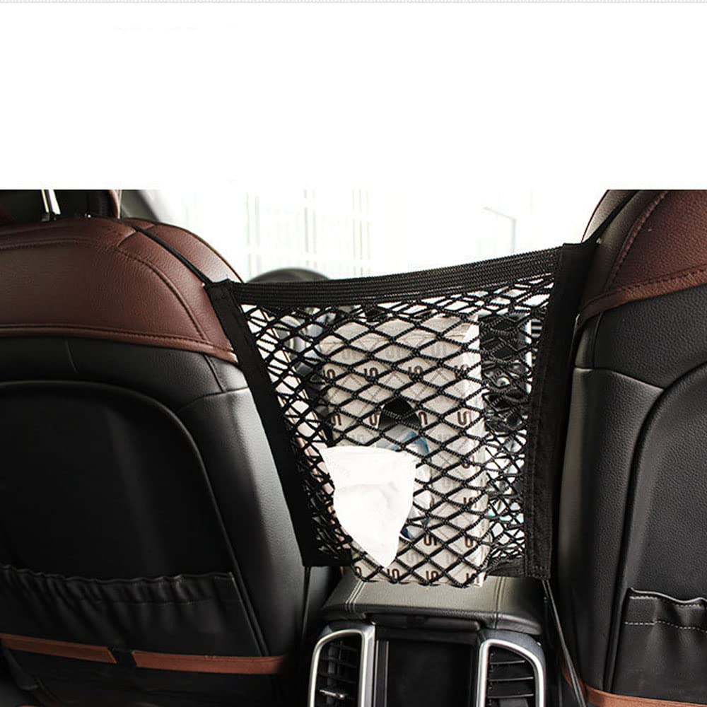 Universal Car Seat Storage Net Pocket - Organizer for Car Back Seat, Trunk & Door - Durable Mesh Storage Bag for Toys, Snacks, Water Bottles & More - Perfect for Road Trips, Family Travel & Daily Commute