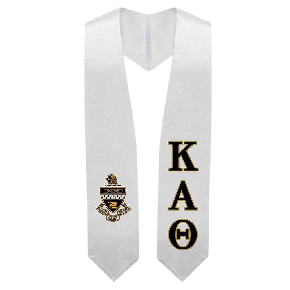 Greekgear Kappa Alpha Theta Super Crest Shield Graduation Stole - Sorority Sash for Graduation Ceremony, Initiation & Greek Life Events - Perfect for College Graduates, Sisters & Alumni Celebrations