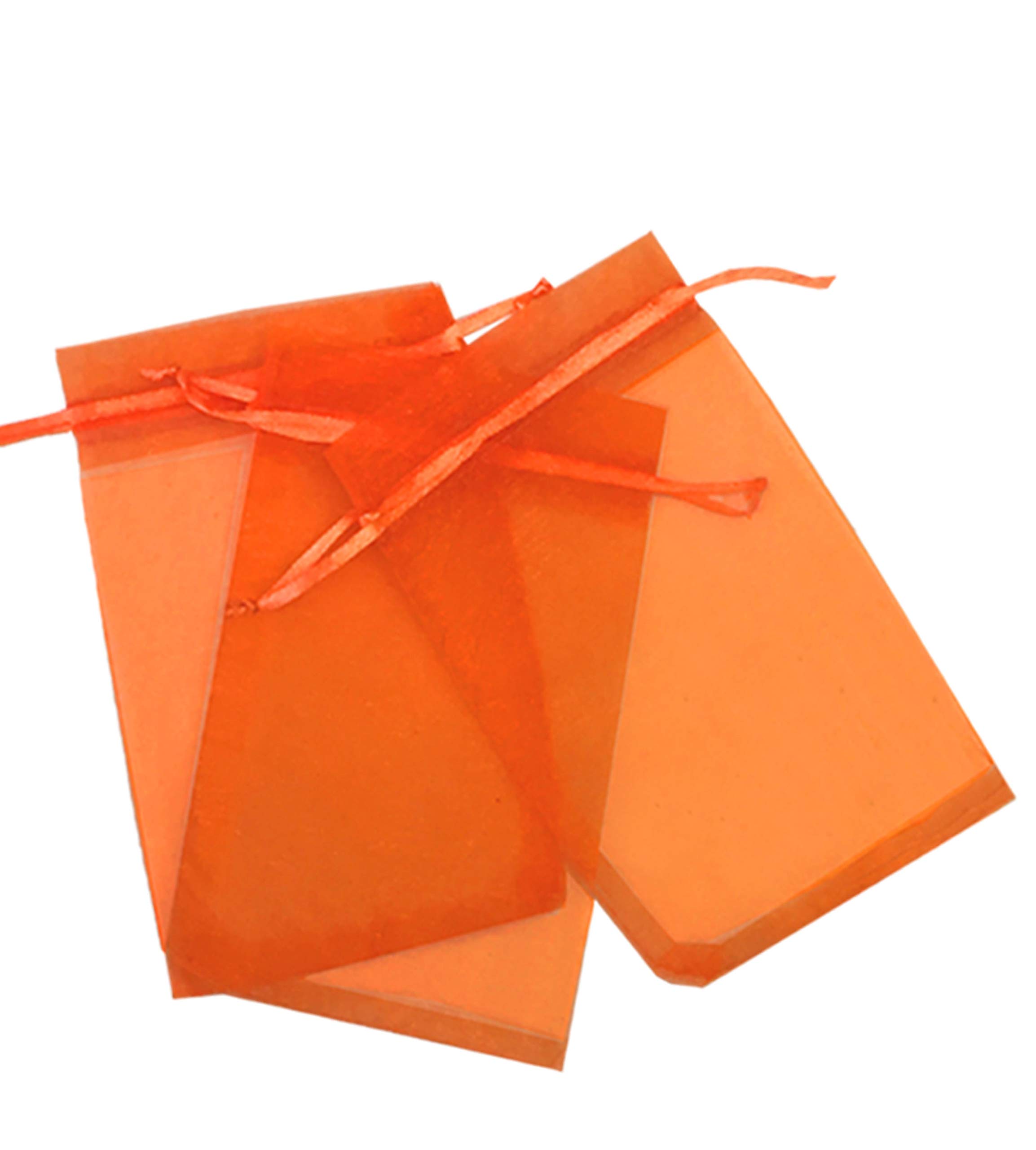 200 Pcs Orange 3x4 Inch Sheer Drawstring Organza Bags - Jewelry Pouches, Wedding Favor Bags, Party Gift Bags, Candy Bags for Wedding Decorations, Bridal Shower Favors, Birthday Party Gifts [Kyezi Design and Craft]