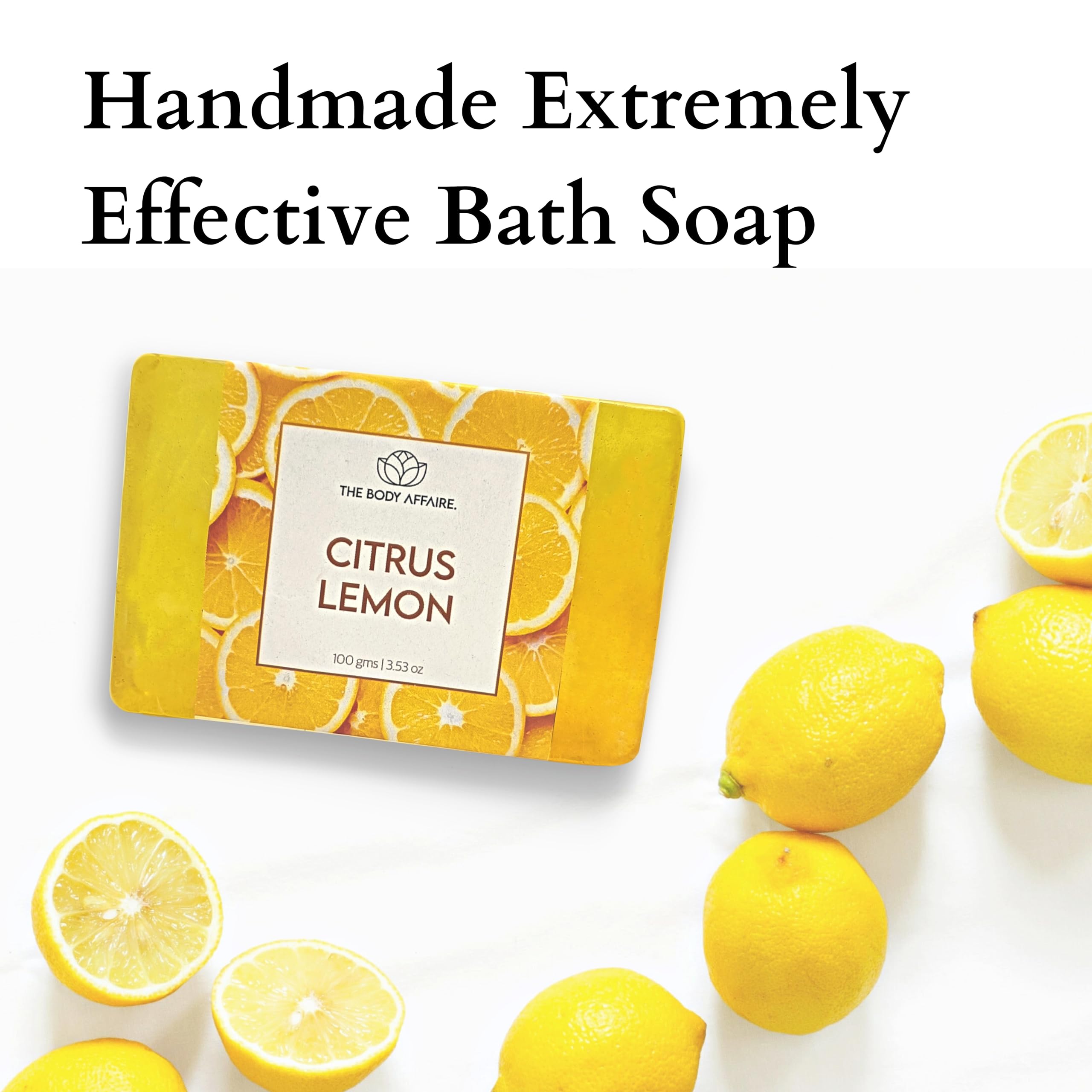 FORGANIK Handmade Soap by The Body Affaire - 100g Citrus Lemon Scented Natural Soap for Sensitive Skin | Moisturizing & Refreshing Bath & Body Care | Perfect for Daily Use, Gifts & Spa Relaxation