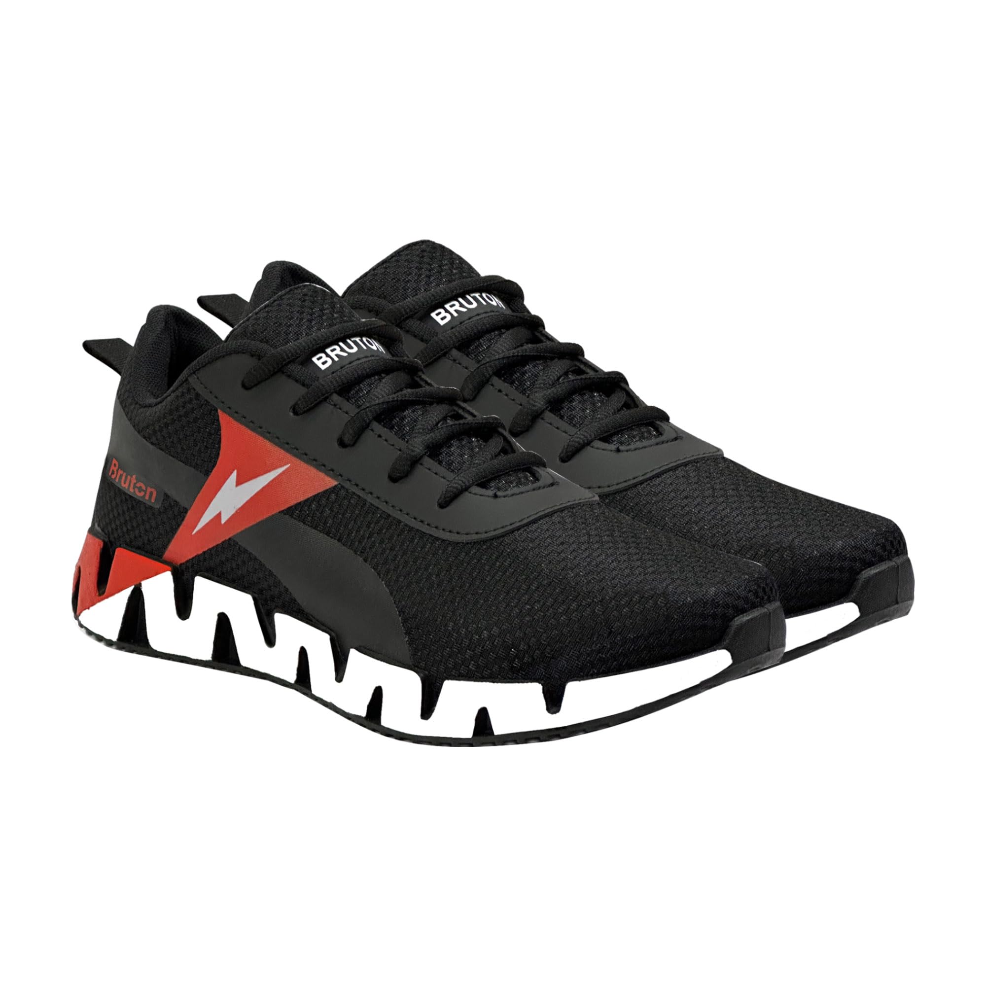BRUTON Men's Casual Sneakers - Breathable Walking Shoes for Men & Boys | Lightweight Comfortable Athletic Shoes for Daily Wear, Gym & Outdoor Activities - Black