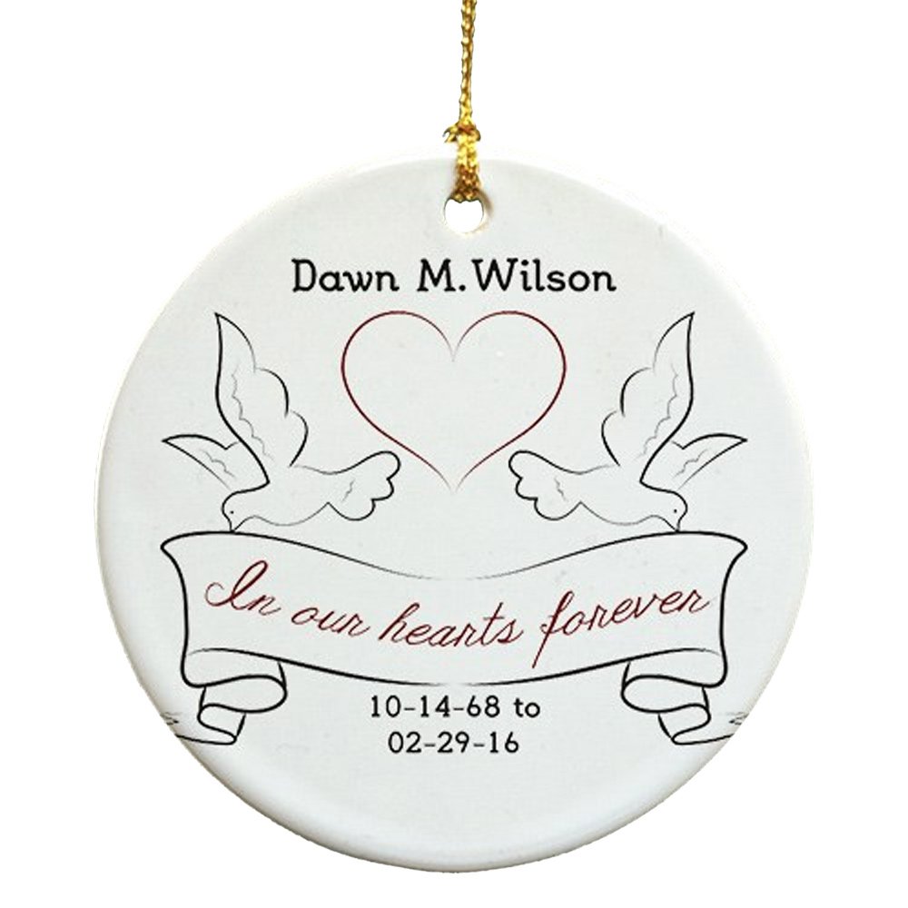 Personalized Ceramic Memorial Christmas Ornament - Custom Photo Keepsake for Loved Ones - Perfect for Tree Decor, Gift for Grieving Families & Holiday Remembrance