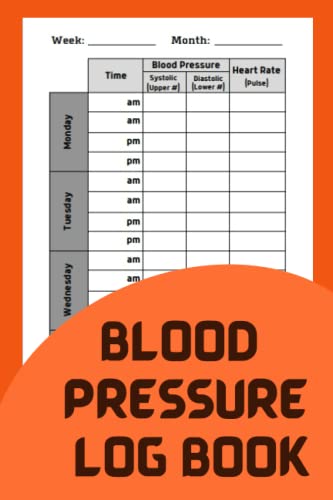 Blood Pressure Log Book - Daily Blood Pressure Tracker & Monitor Journal (6x9 Inches) for Home Use, Doctor Visits & Health Management