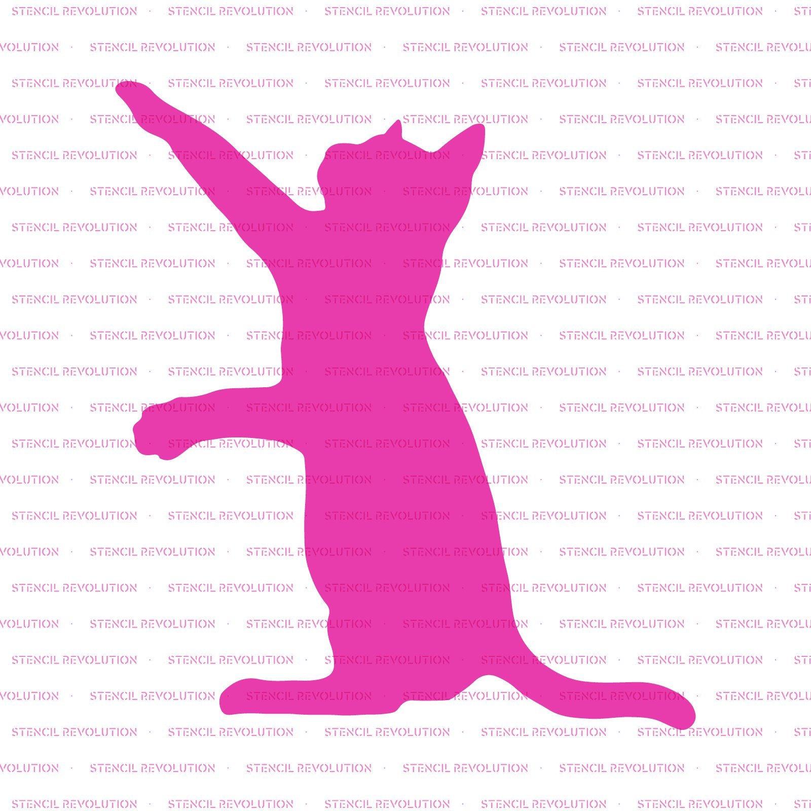 Cat Stencil Art for DIY Projects - Cat Scratching Silhouette Template for Wall Decor, Wood Burning & Crafting