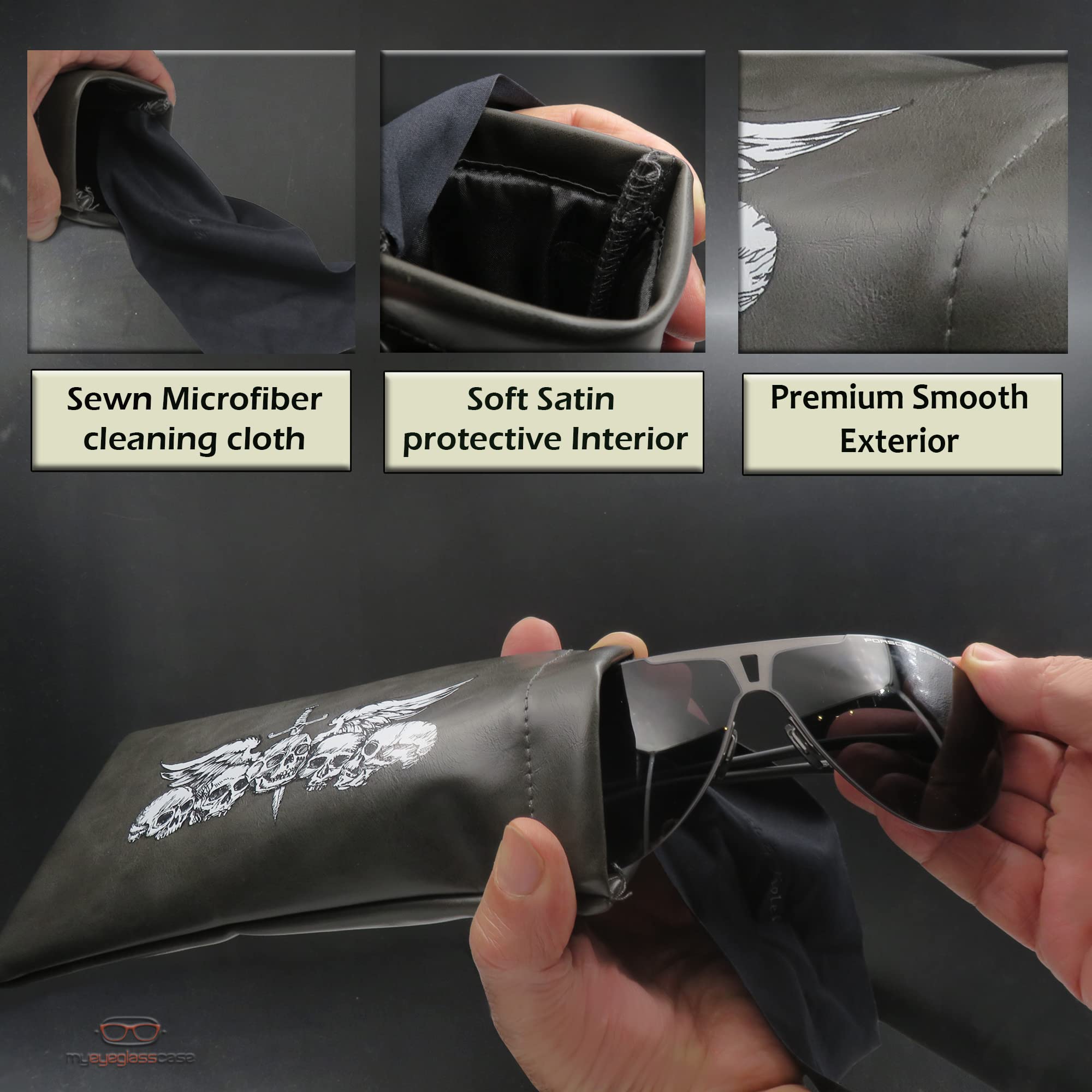 Soft Sunglasses Case | Large Eyeglass Holder with Squeeze Top | Lightweight Glasses Pouch with Extra Protection - Perfect for Travel, Beach & Everyday Use