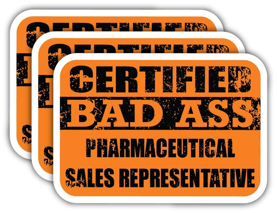Certified Badass Pharma Sales Stickers - Funny Job Gift for Laptops, Cars & Hard Hats