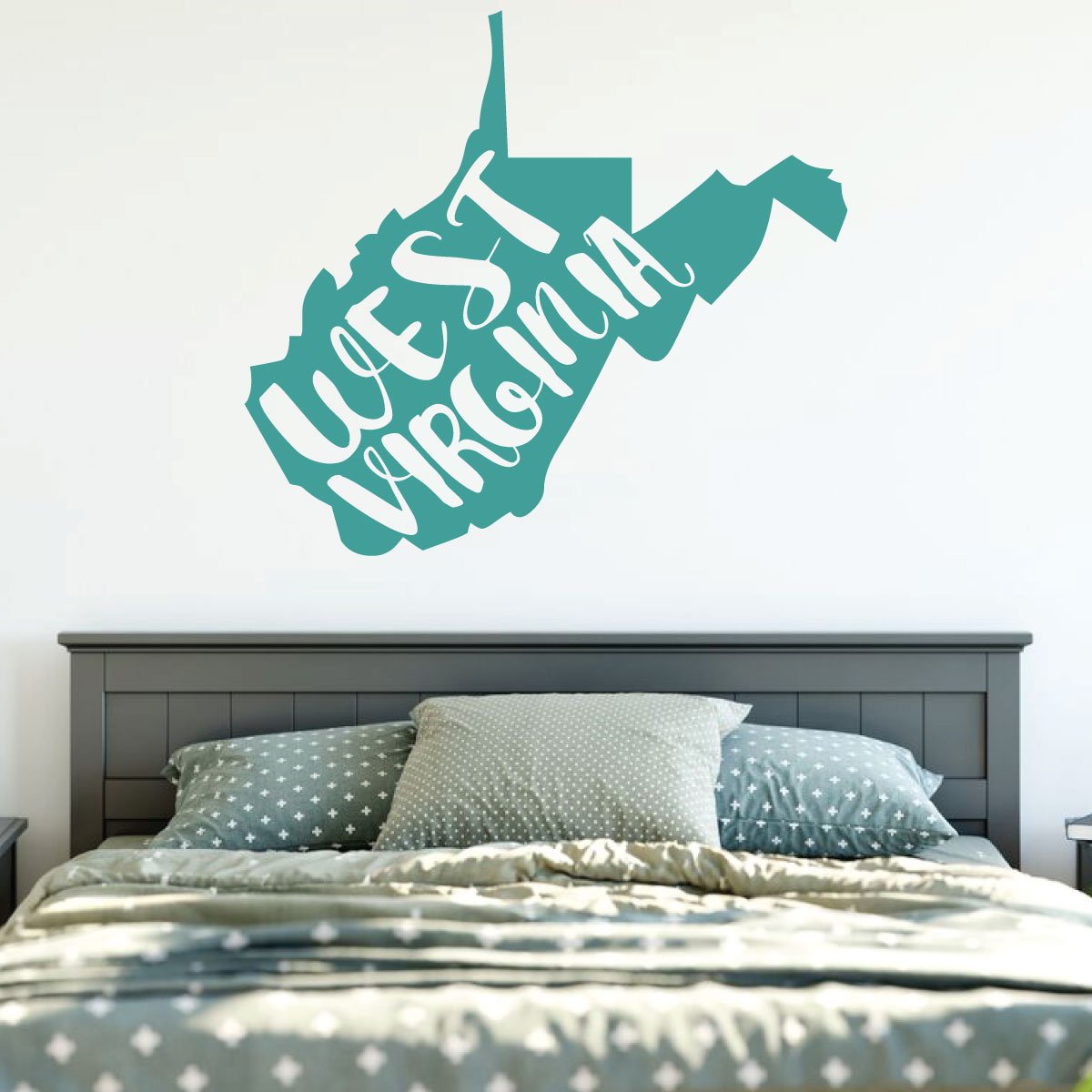 West Virginia Wall Decal - State Silhouette Vinyl Art Sticker for Home Decor, Perfect for Living Room, Bedroom or Family Room Wall Decoration | Great Gift Idea for WV Lovers