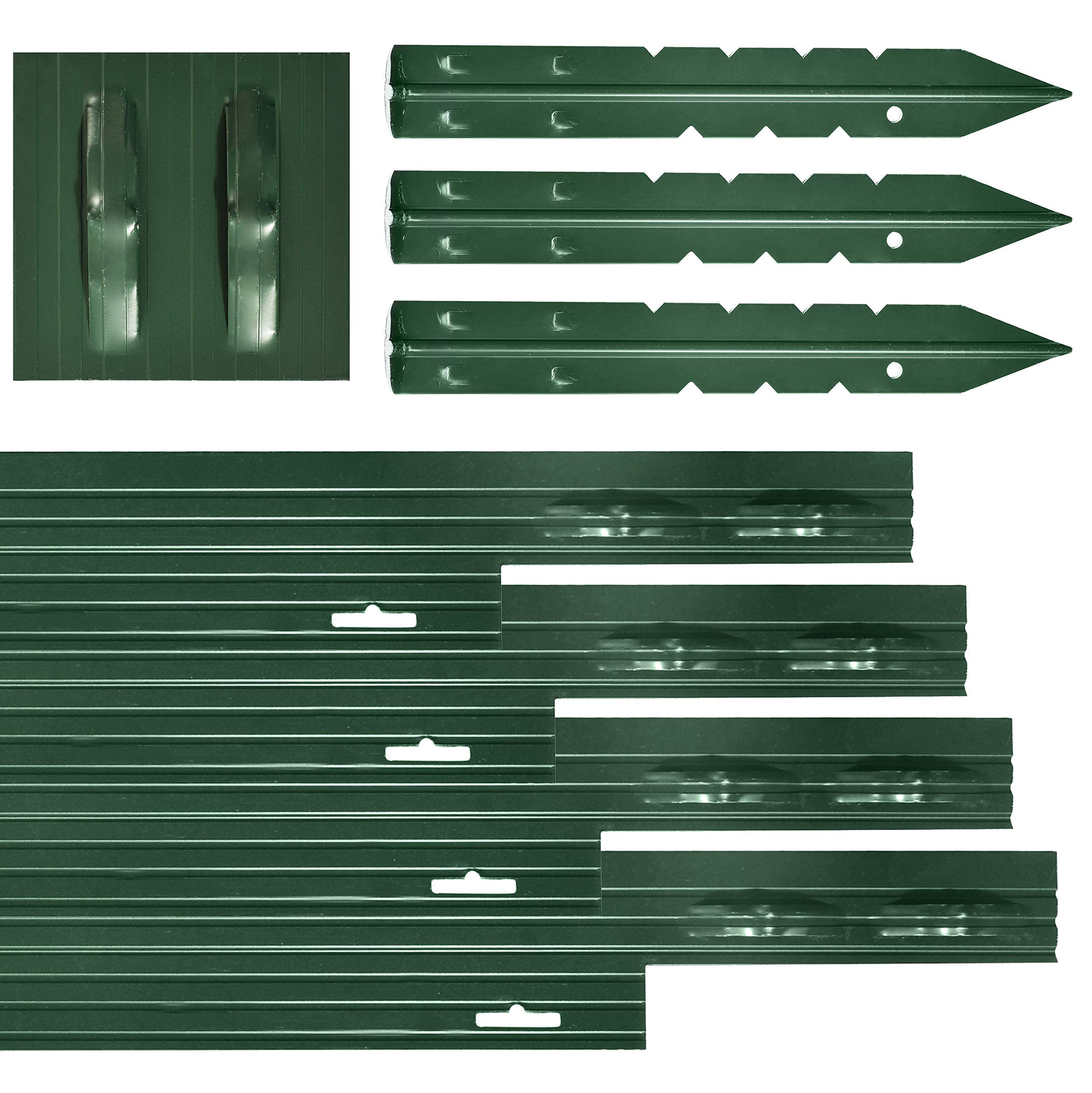 **Dreamscape PRO Aluminum Landscape Edging – Heavy-Duty Metal Lawn Border for Easy Installation – 15 Strips (8ft Each, 120ft Total) – Green Painted – Perfect for Garden, Flowerbed & Yard Landscaping – Ideal for DIY Homeowners & Professional Landscapers**