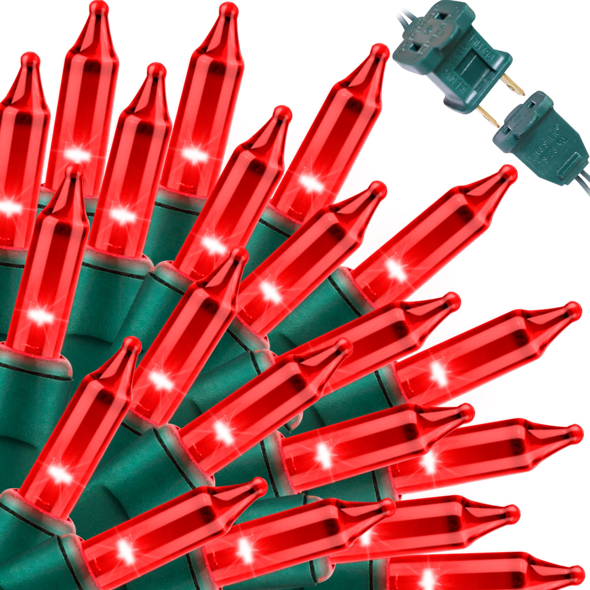 100 LED Super Bright Extendable Red Christmas Lights - 19.6ft UL Certified Mini String Lights for Outdoor Christmas Tree, Garden, Holiday Party, Patio & Wedding Decor | Perfect for Indoor/Outdoor Holiday Decorations, Christmas Tree Lighting, and Festive Home & Yard Displays