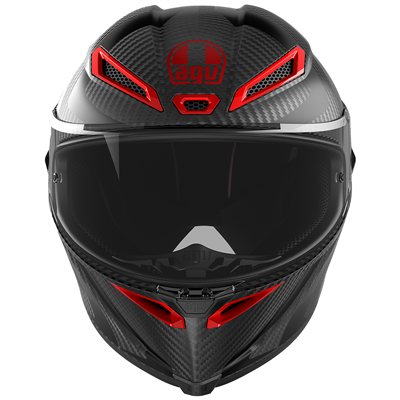 AGV Pista GP RR ECE 22.06 Motorcycle Helmet - Intrepido Carbon Fiber with Black & Red Design - High-Performance Racing Helmet for Track & Street Riding