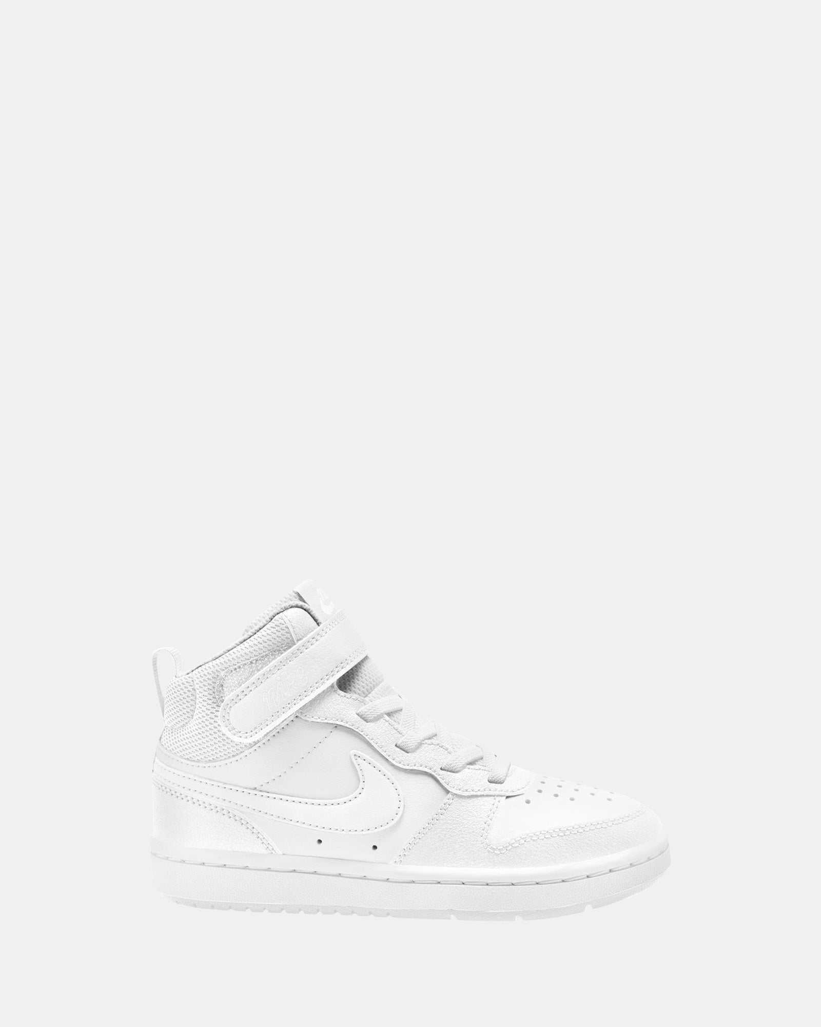Court Borough Mid 2 Pre School Sneakers - White/White Athletic Shoes for Kids - Perfect for Preschool Playtime, Outdoor Activities & Casual Wear