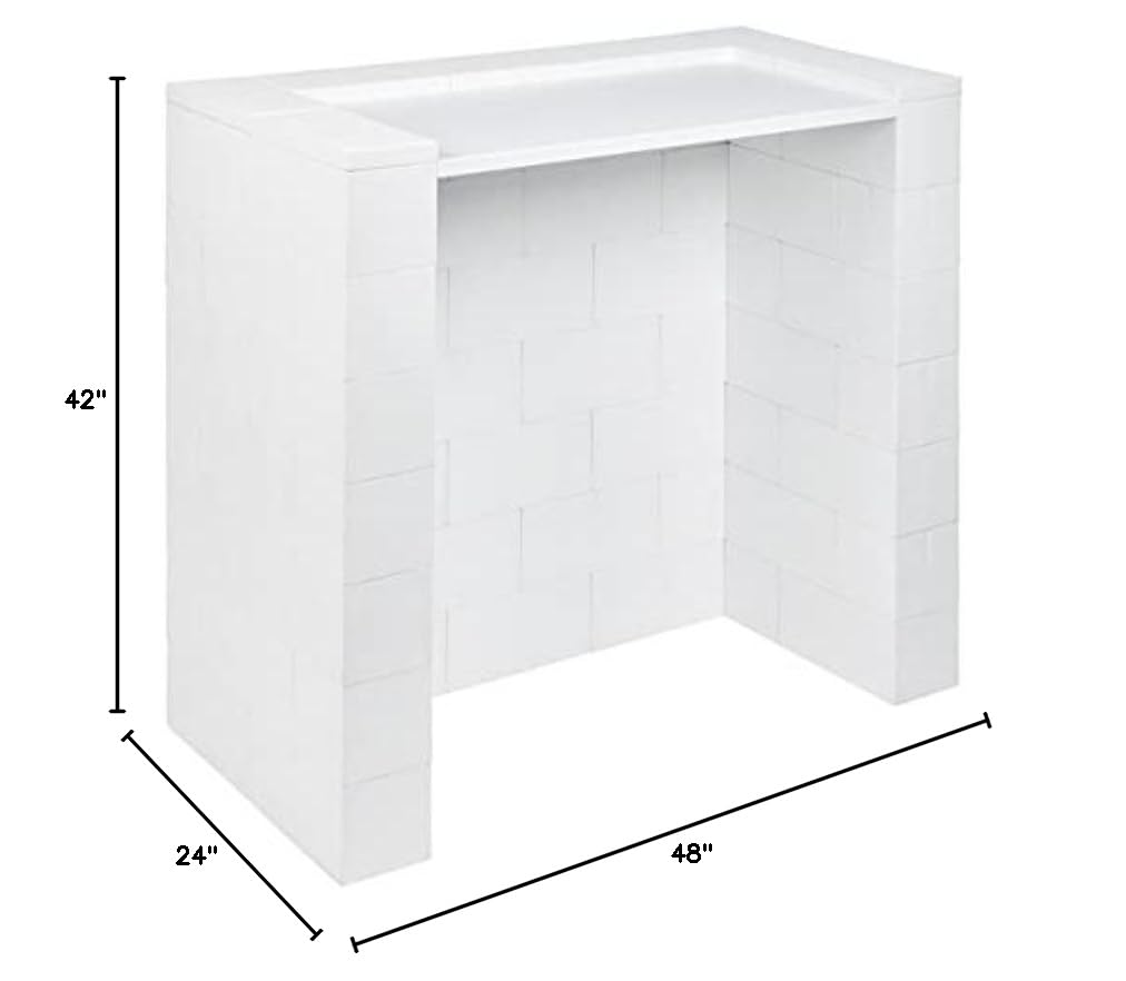EverBlock Modular Building Blocks - 48”L x 24”W x 42”H DJ Booth Kit & Home Office Work Desk | Durable, Easy Connect & Reusable Construction | Indoor & Outdoor Use for Events, Parties & Workspaces