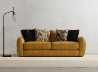 Corvara Caramel Sofa - Modern 3-Seater Leather Couch for Living Room, Home Theater & Office - Comfortable Mid-Century Design with Sturdy Wooden Frame